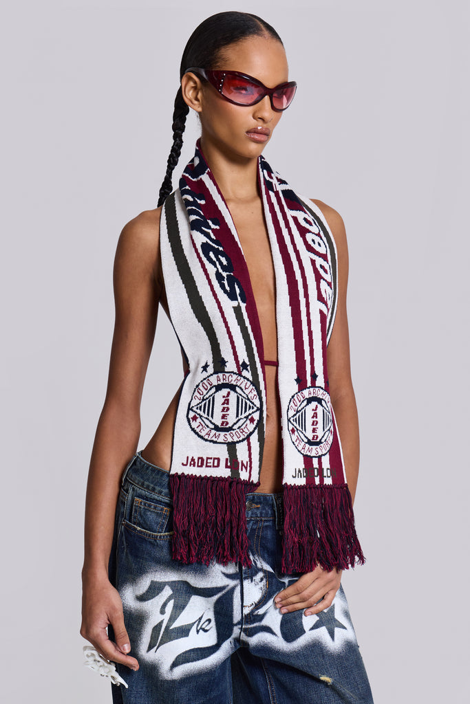 Merch 3-in-1 Backless Football Scarf Top