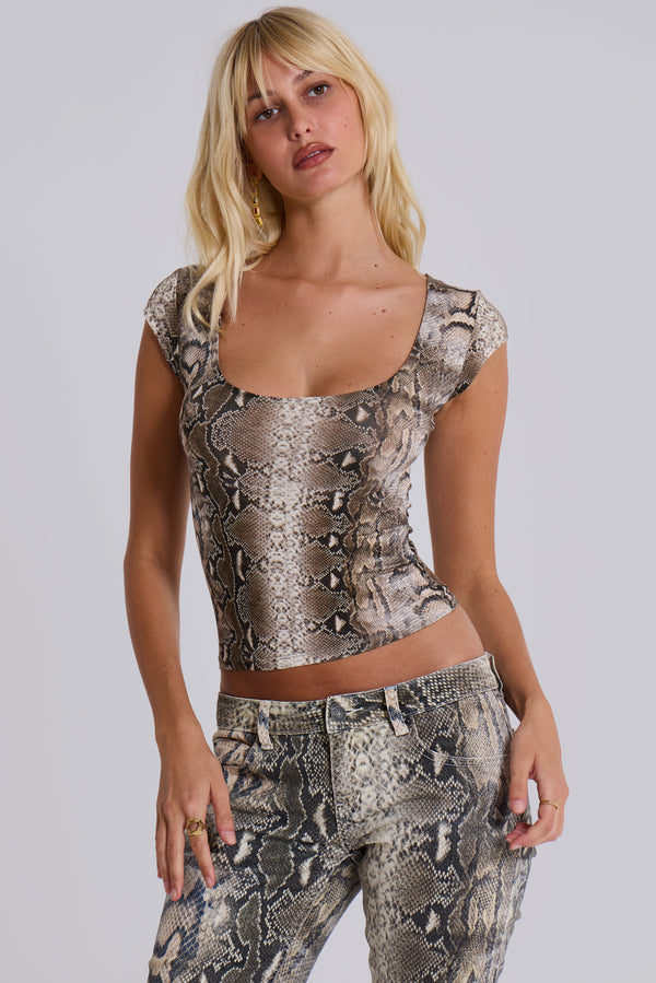 Dovimo Snakeskin Top