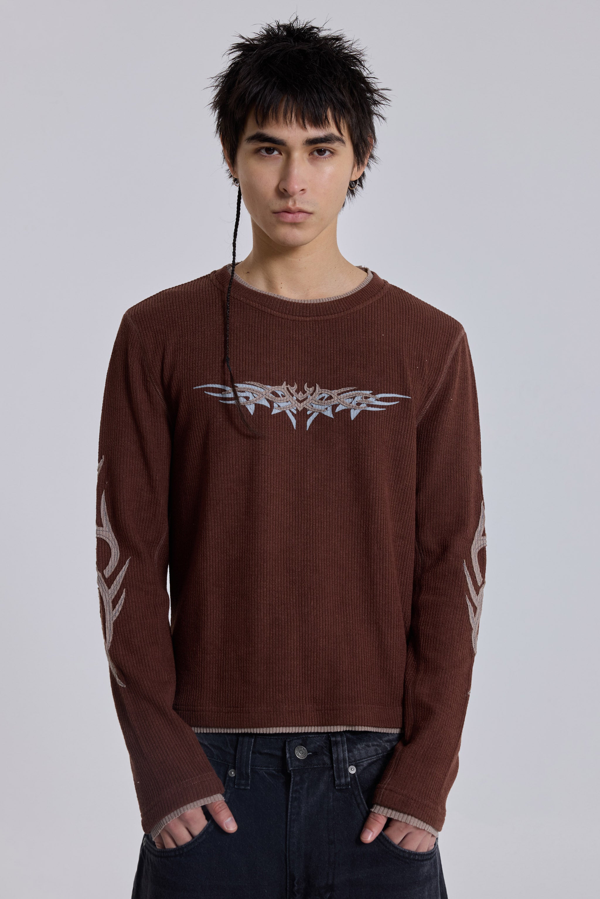 Brown Tattoo Applique Tee | Jaded London | Clothing