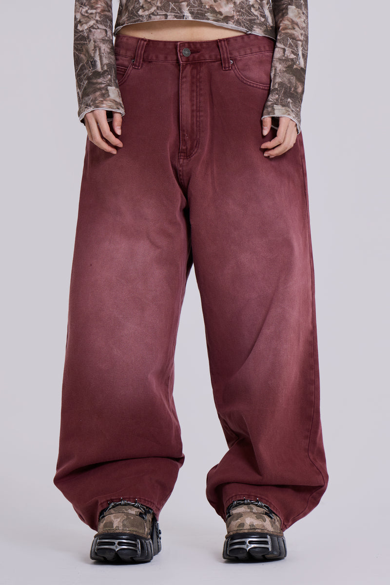 Burgundy Washed XL Colossus Jeans