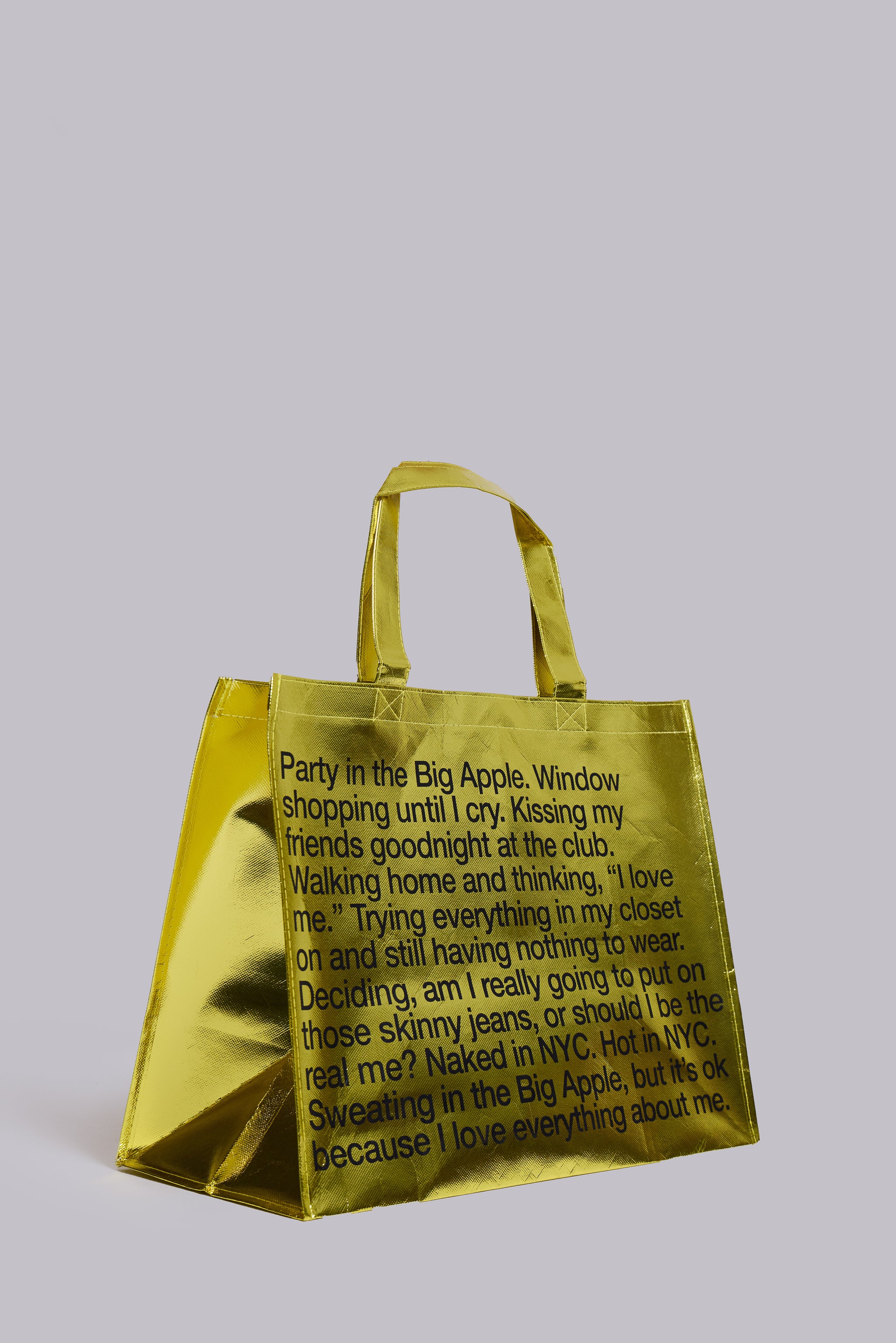 NY Gold Metallic Shopper Bag