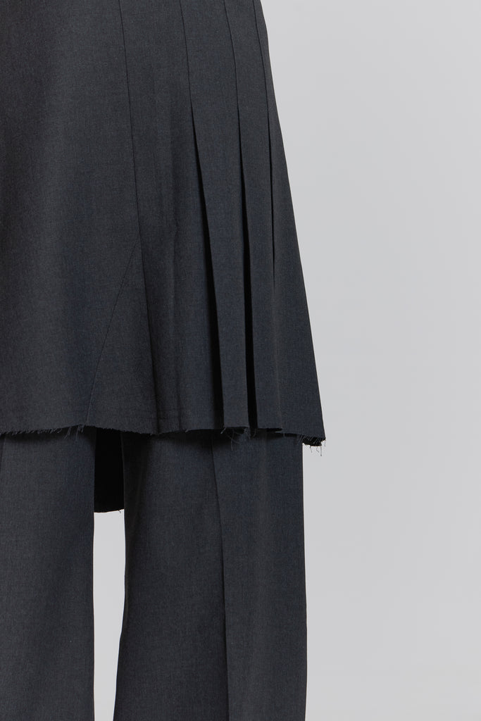 Grey Steel Pleated Skirt