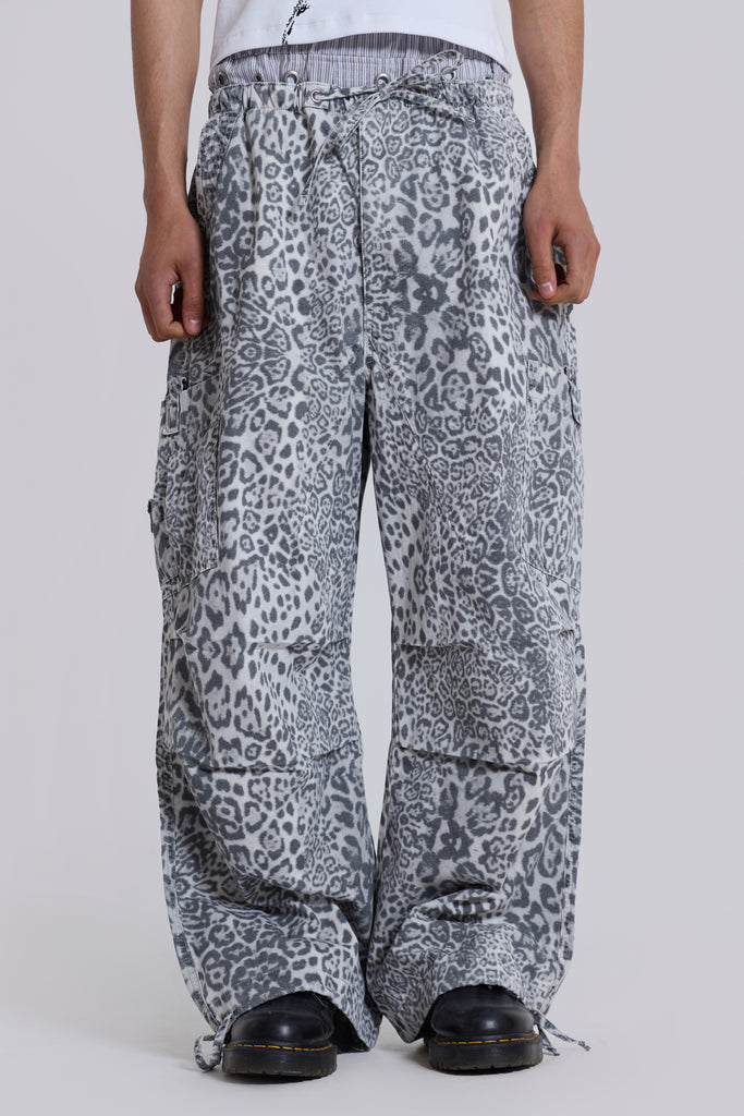 Snow Leopard Parachute Pants