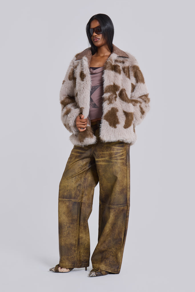 Lorax Cow Faux Fur Jacket