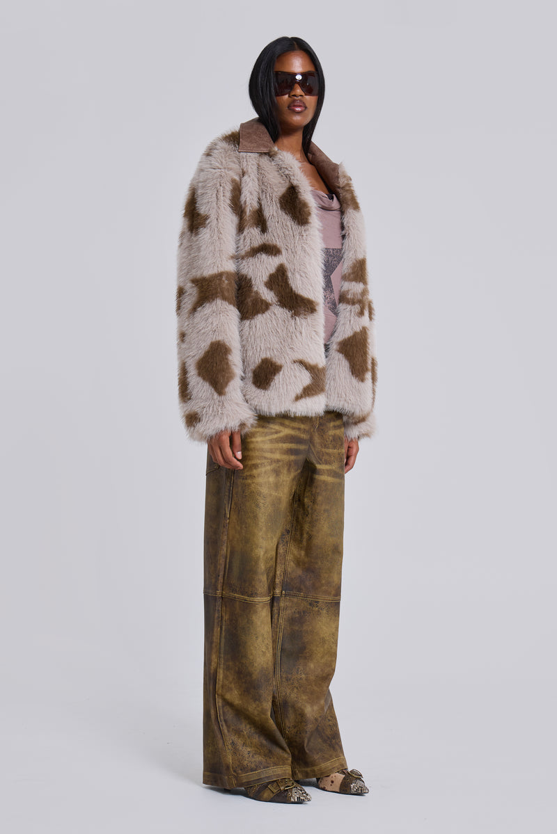 Lorax Cow Faux Fur Jacket