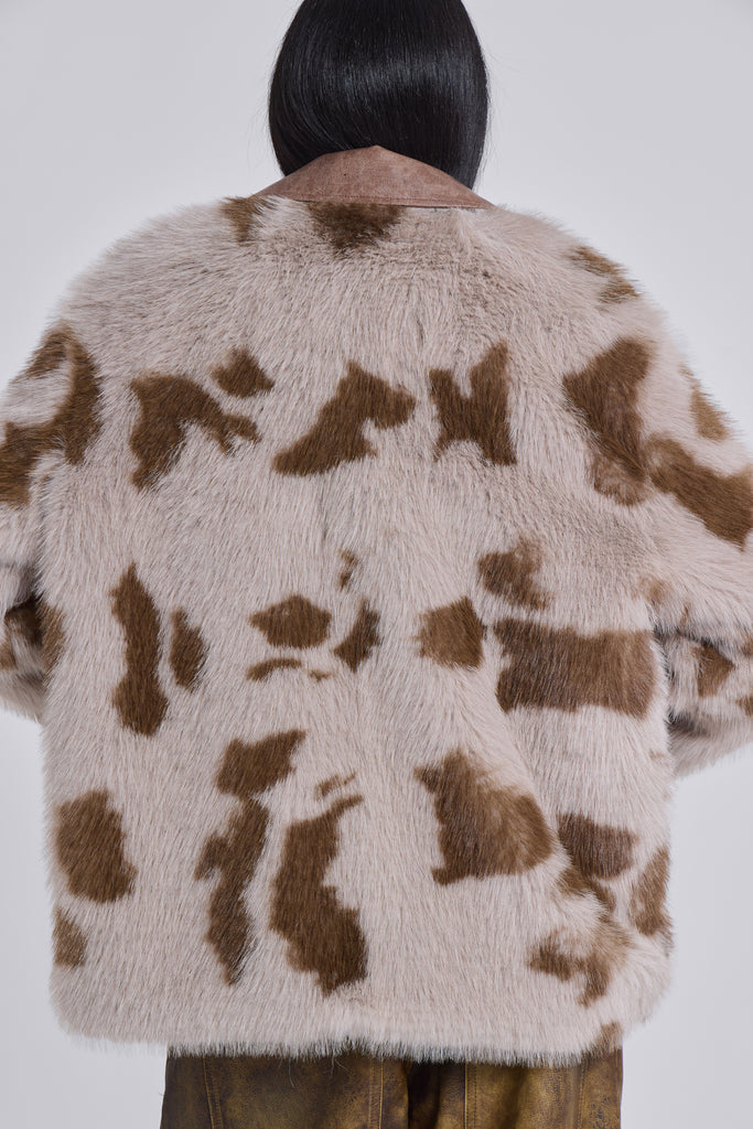 Lorax Cow Faux Fur Jacket