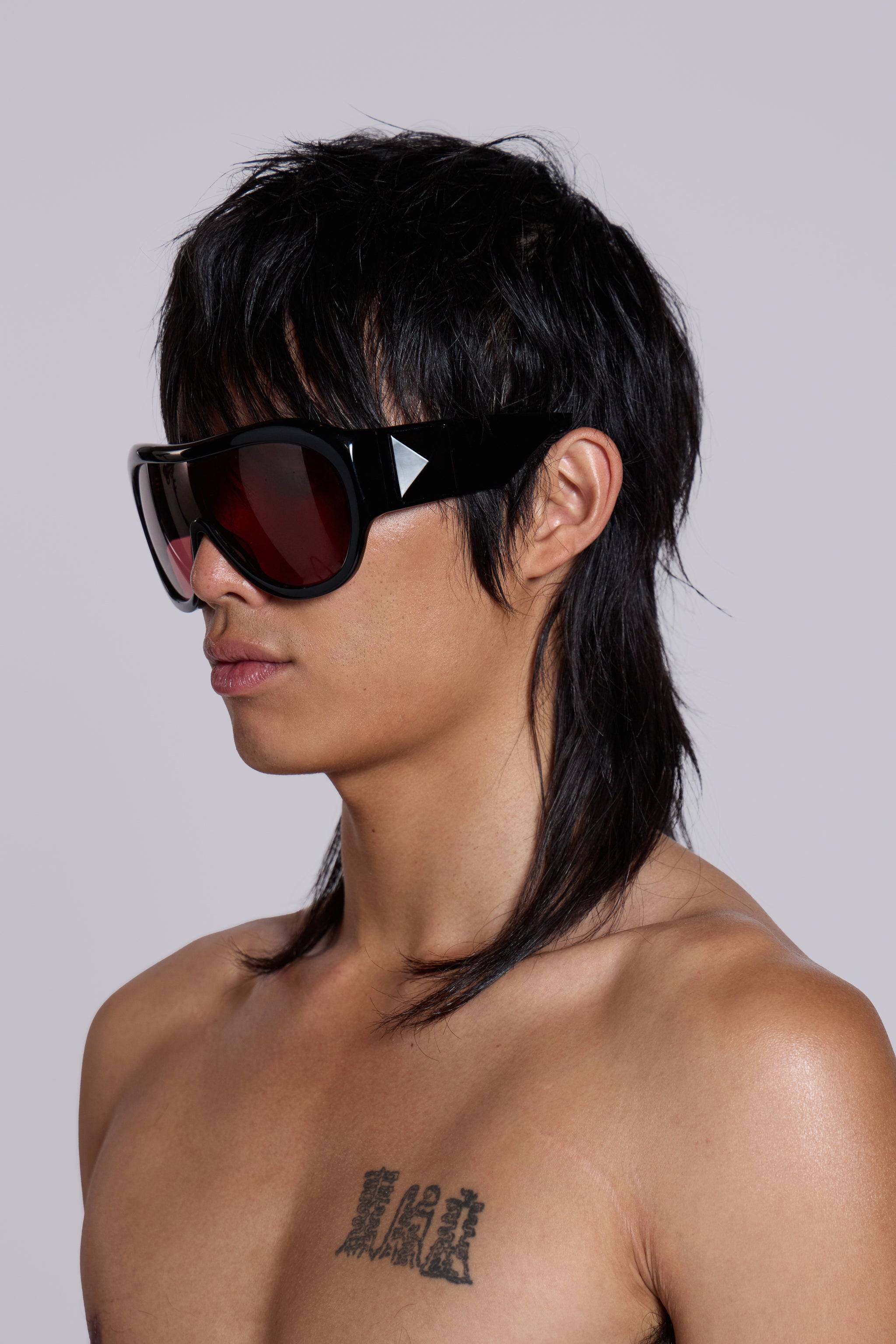 Noctra XL Stud Sunglasses in Damson | Jaded London | Clothing