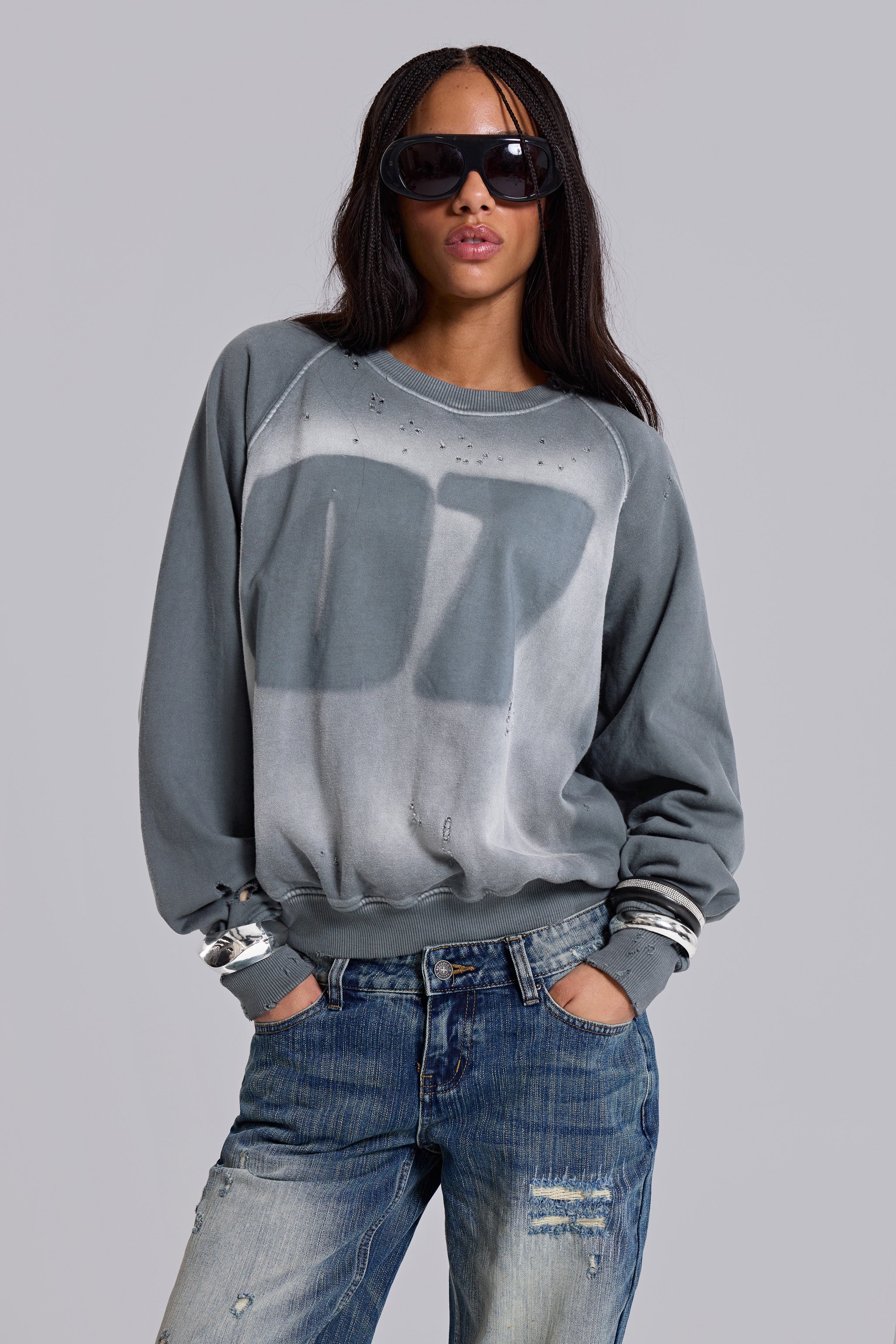 Rally Distressed Embellished Tee | Jaded London | Clothing