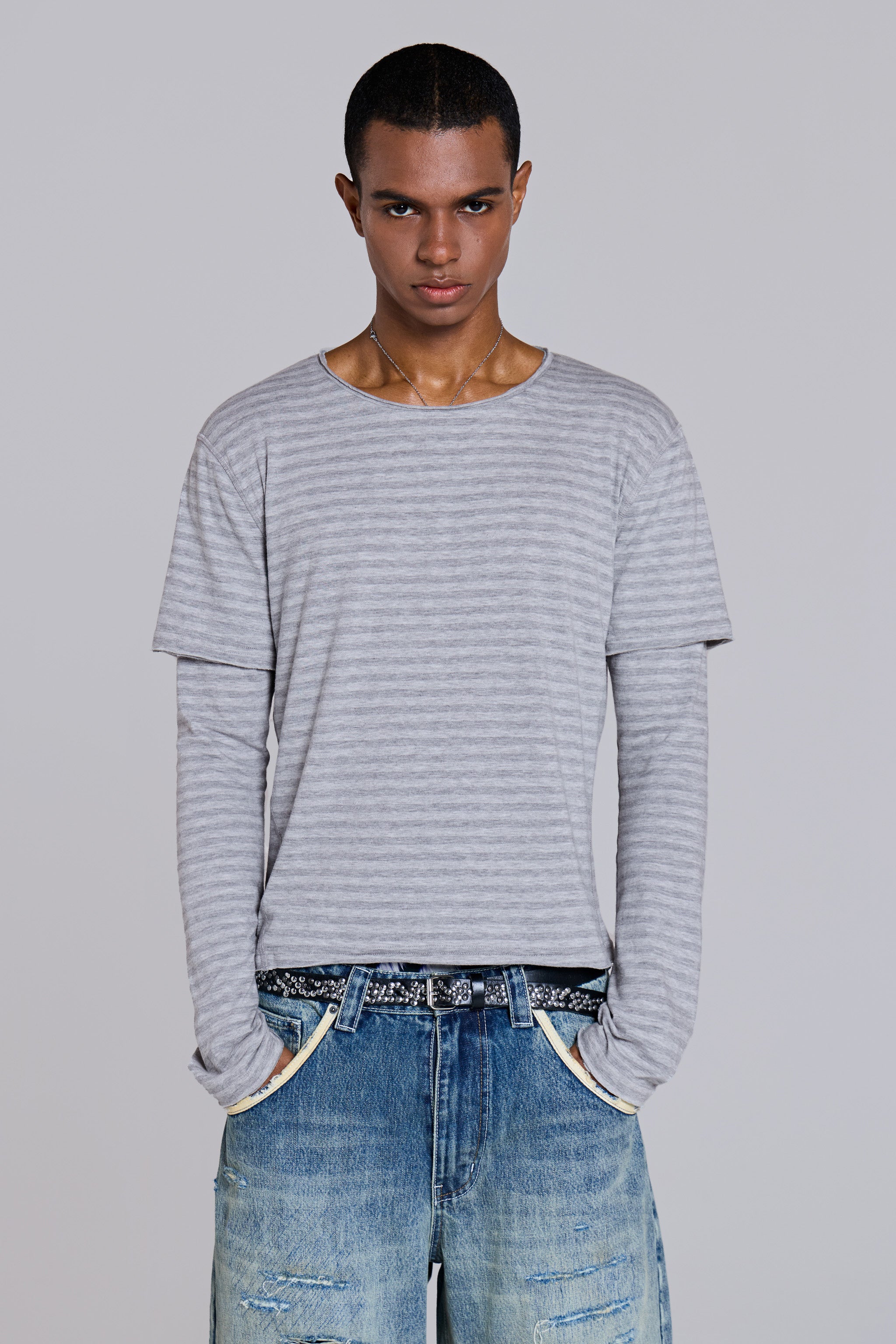 Line Double Layer Long Sleeve Top | Jaded London | Clothing
