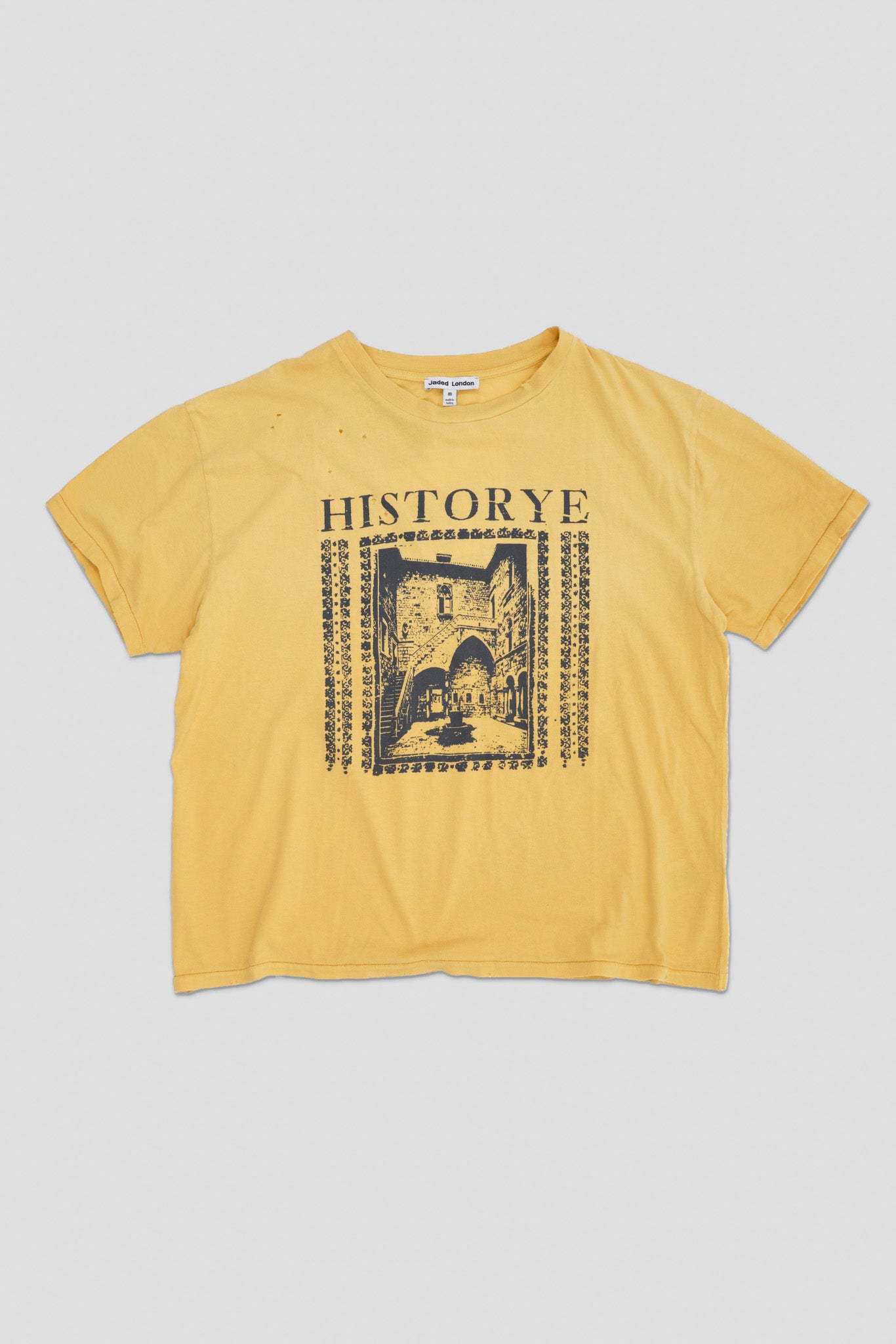 Historye Yellow Cropped T-Shirt | Jaded London | Clothing