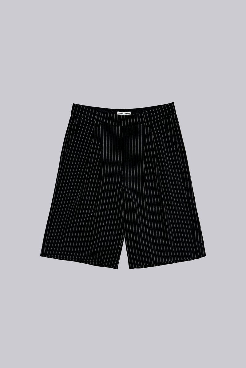 Black Pinstripe Goliath Shorts