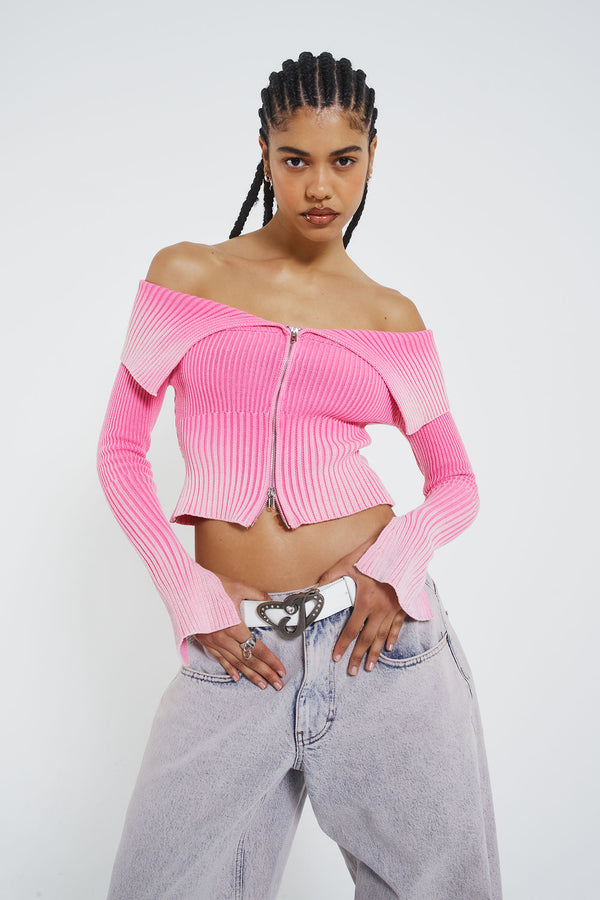 Candy Pink Tribeca Knitted Top