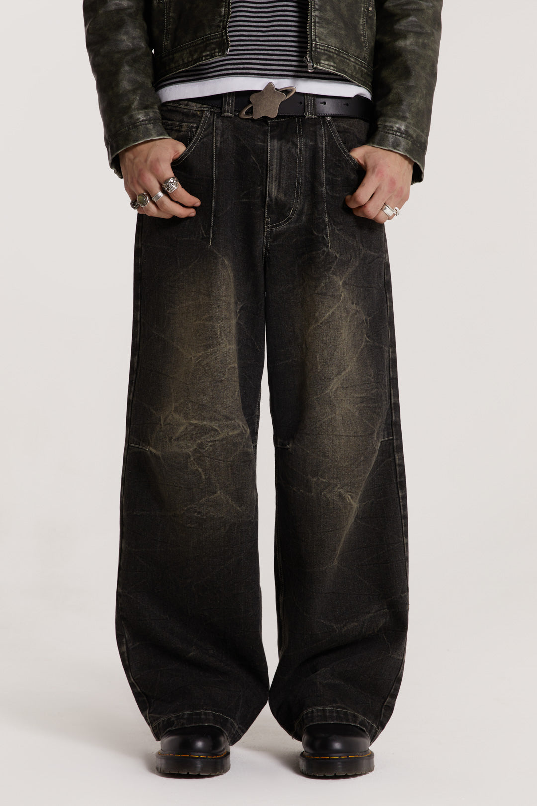 完売品　Jaded London Washed Black Jeans w32裾はカットしております
