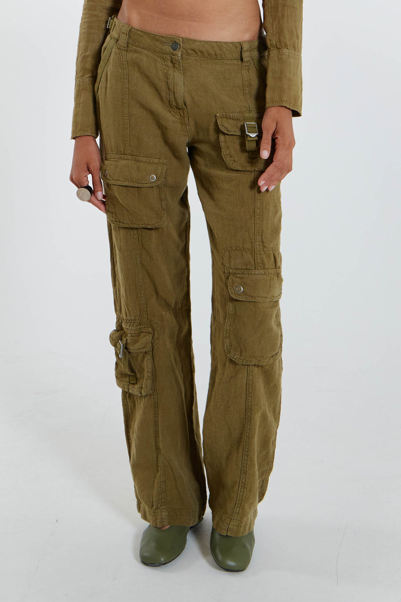 Devon Linen Cargo Trousers