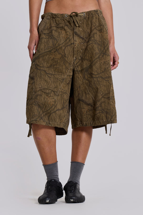 Forest Camo Parachute Shorts