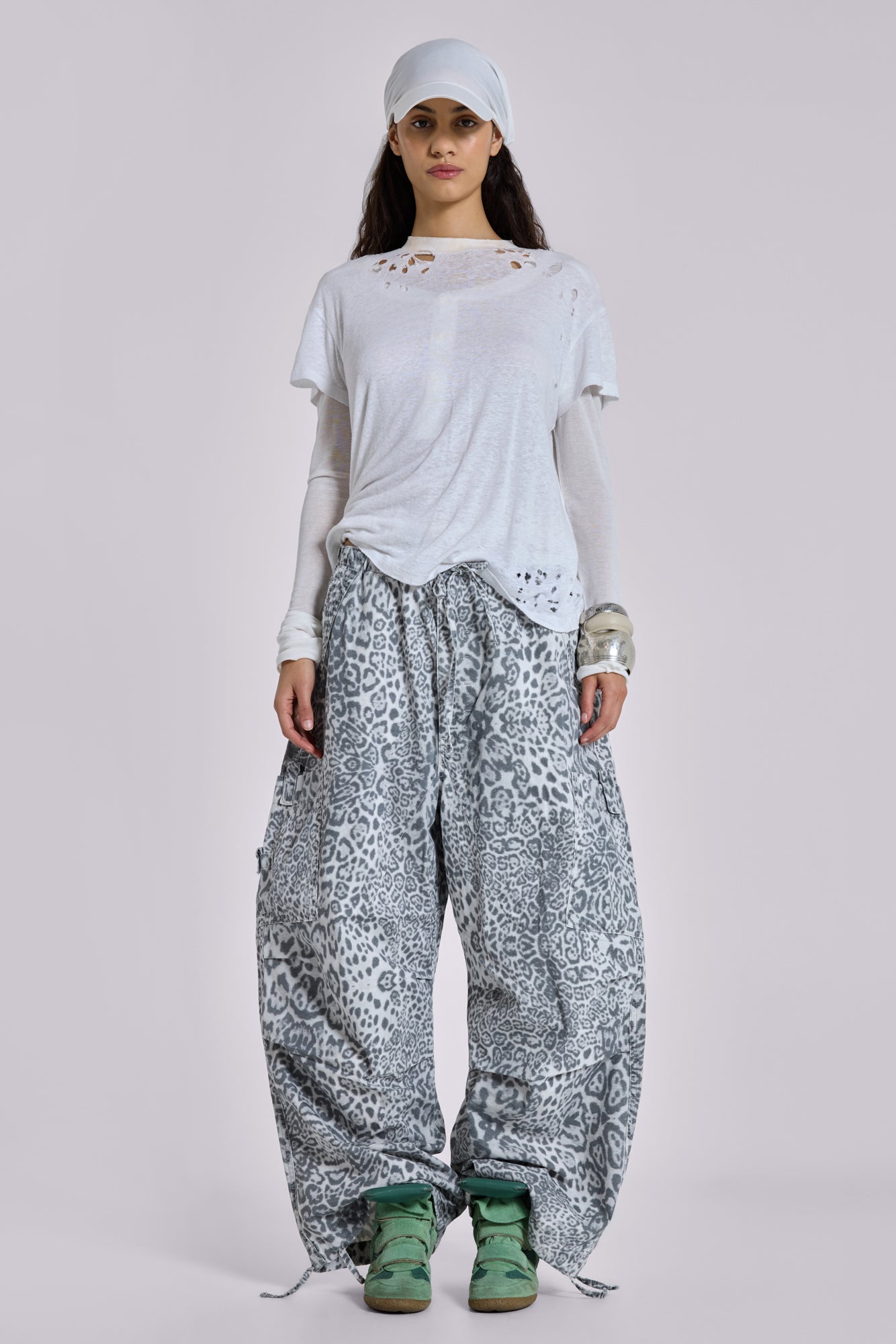 Shop Snow Leopard Parachute Pants | Jaded London | Clothing