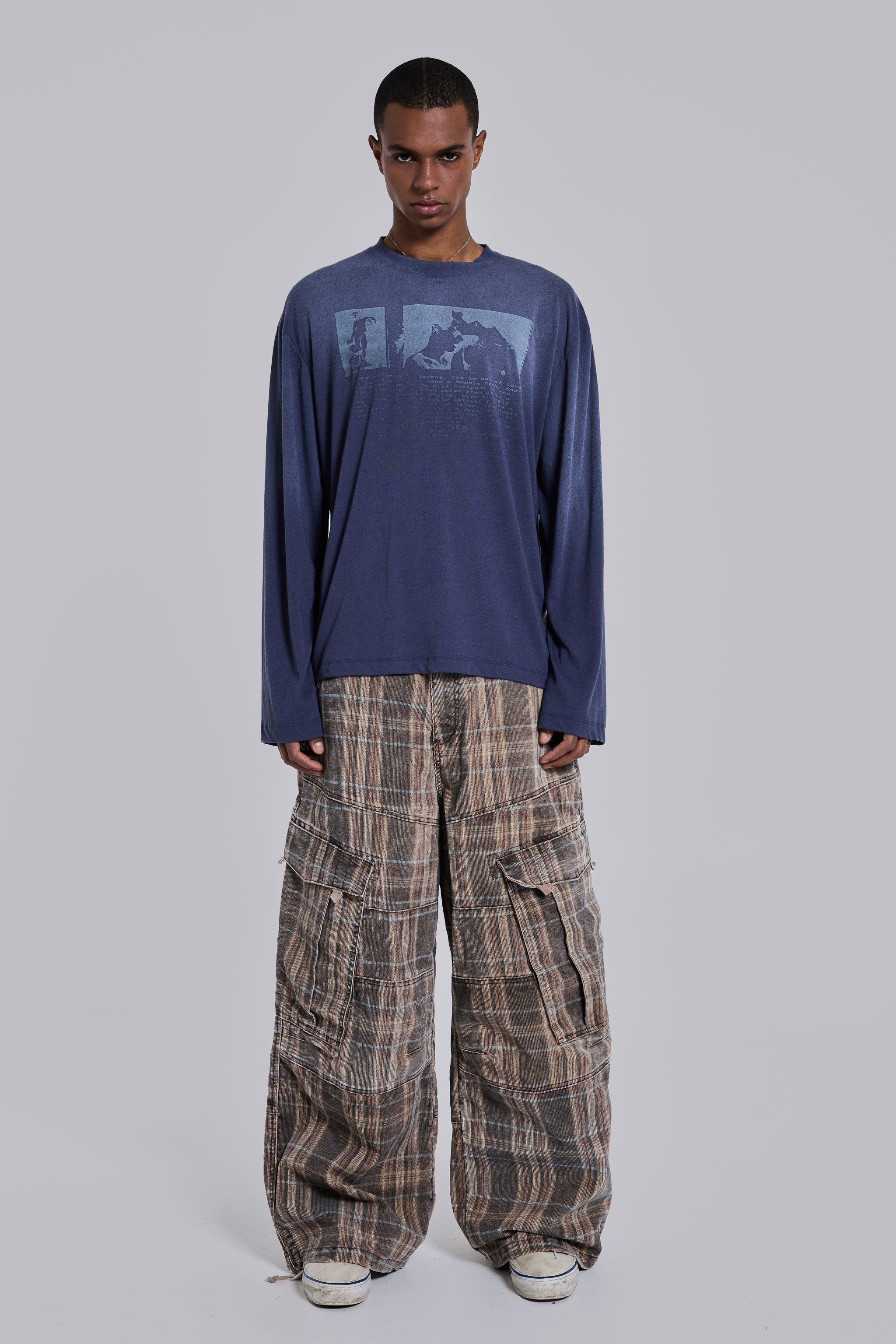 Brown Check Cadet Cargos | Jaded London | Clothing