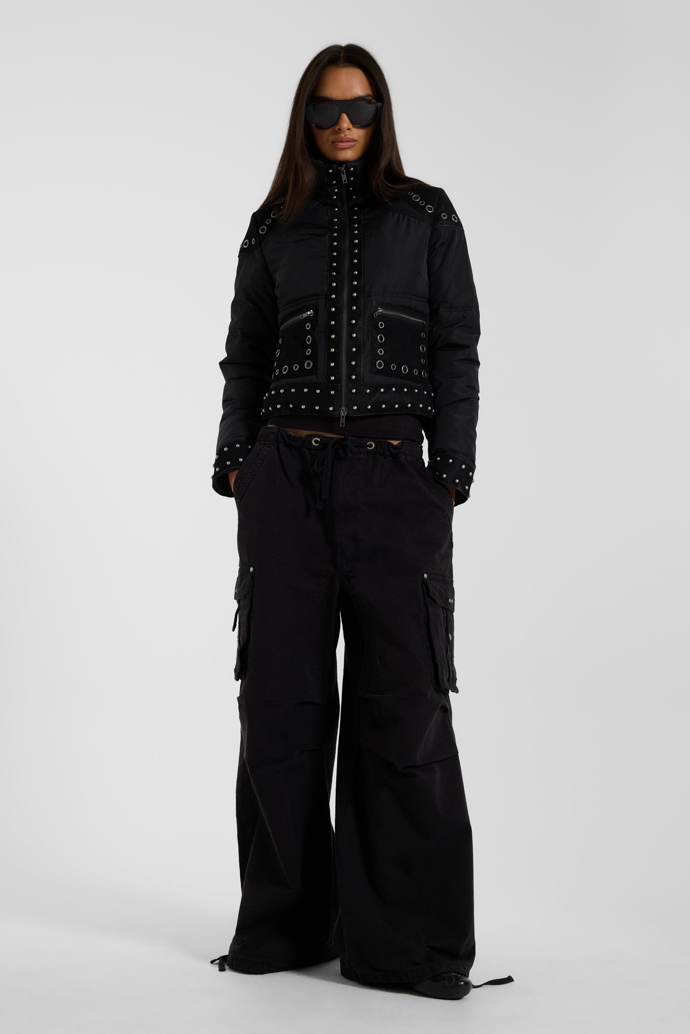 Washed Black XL Parachute Cargo Pants | Jaded London | Clothing