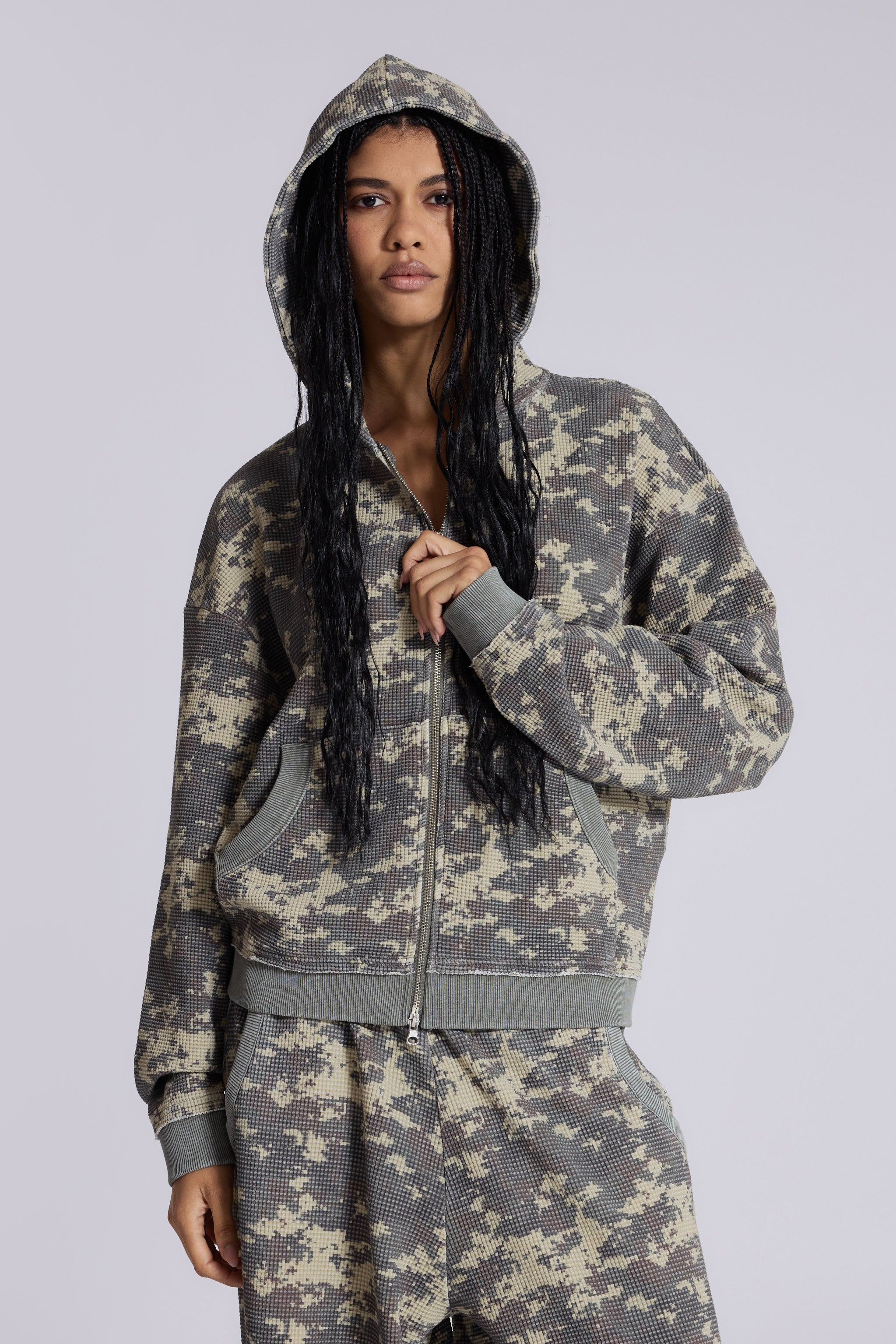 トップス Digi Hooded Sweatshirt Digi Camo Waffle Hoodie | Jaded London | Clothing