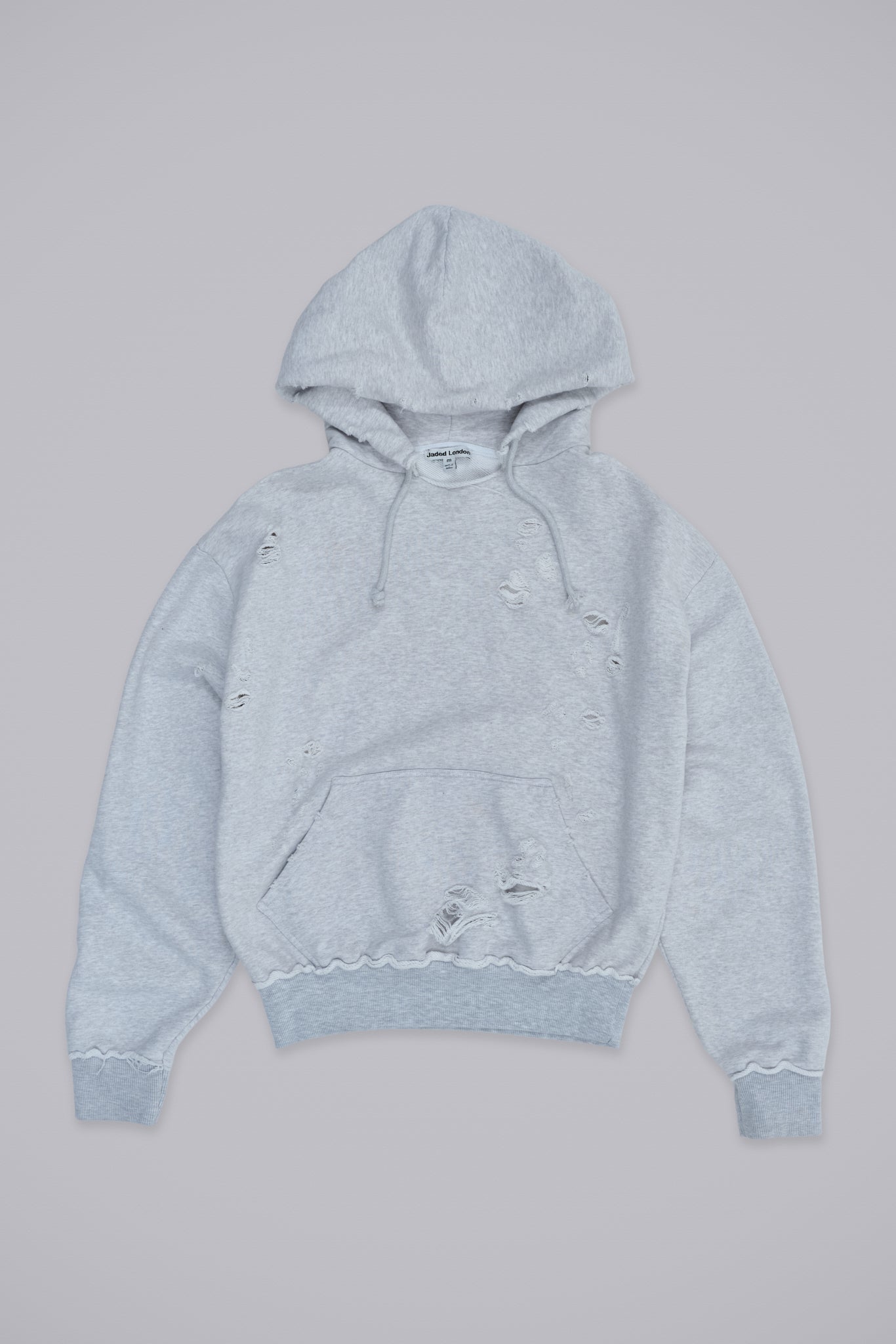 Pullover Grey Marl Bitten Hoodie | Jaded London | Clothing