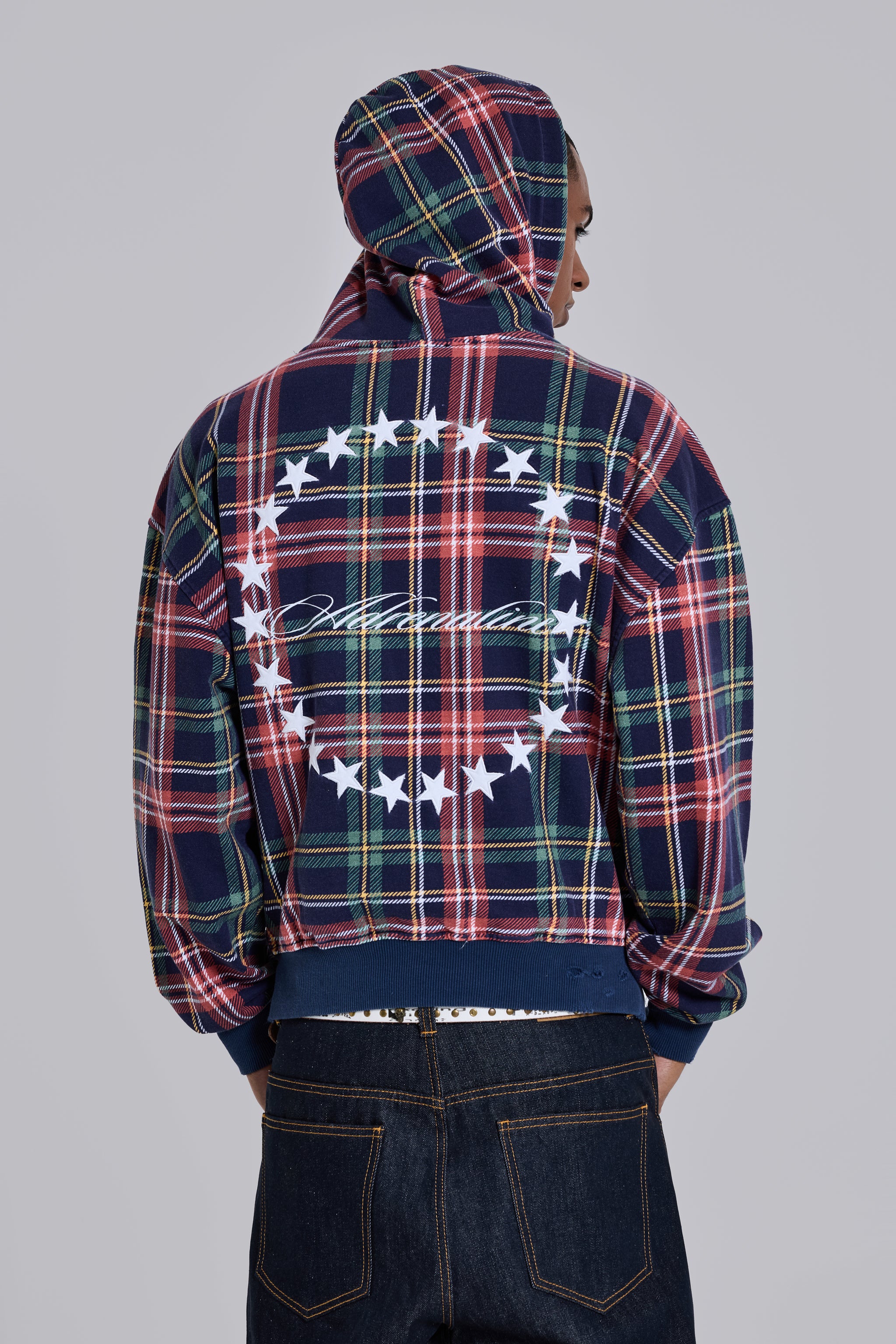 Adrenaline Checked Zip Hoodie | Jaded London | Clothing