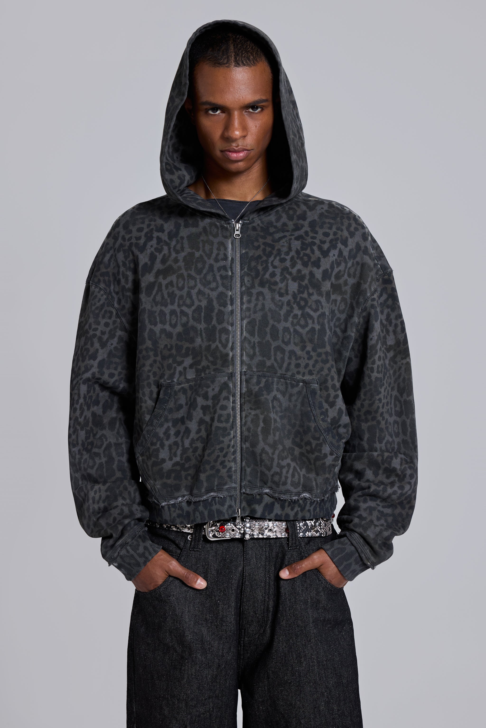 Charcoal Leopard Monster Hoodie | Jaded London | Clothing