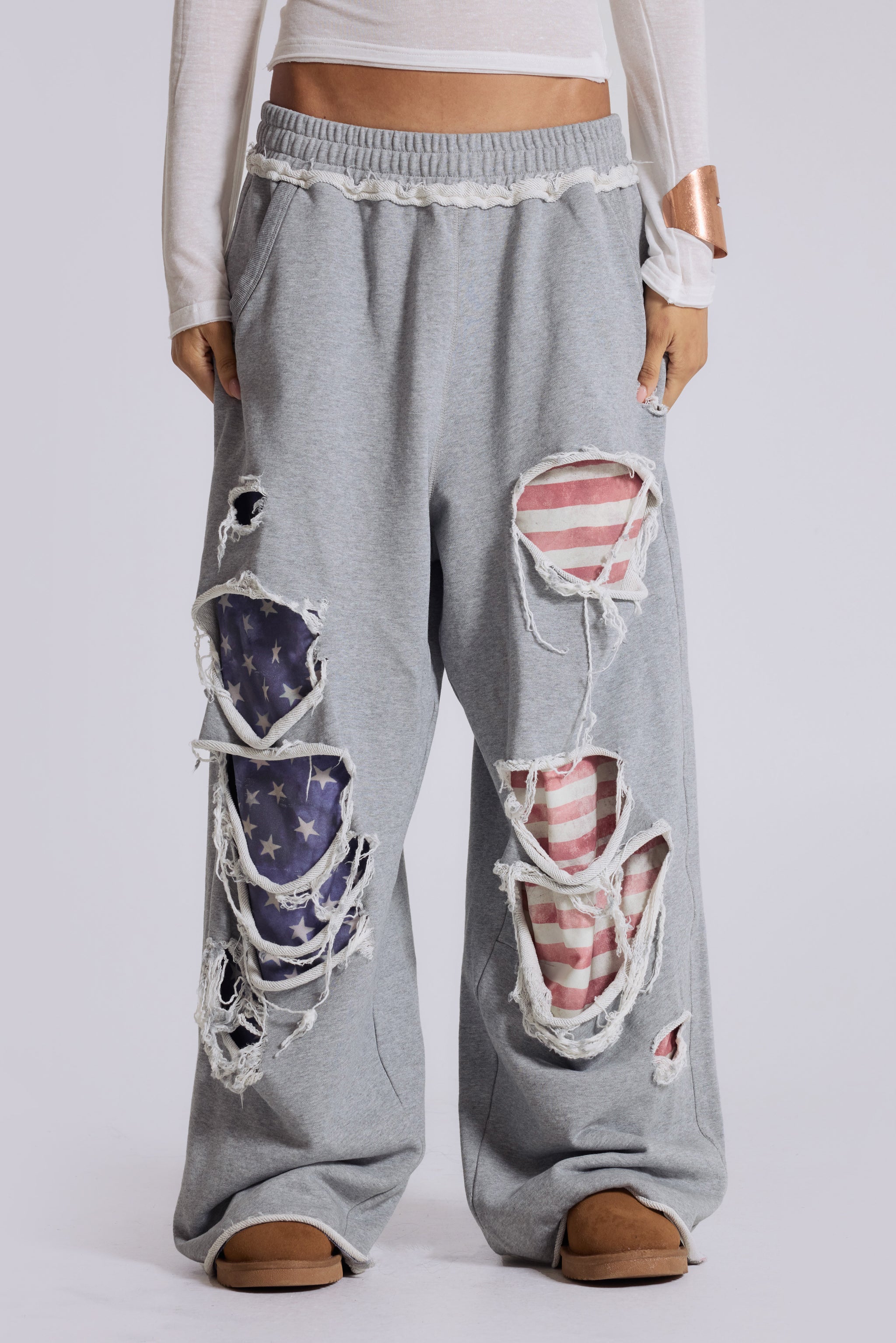 Grey Marl Waffle Monster Joggers | Jaded London | Clothing