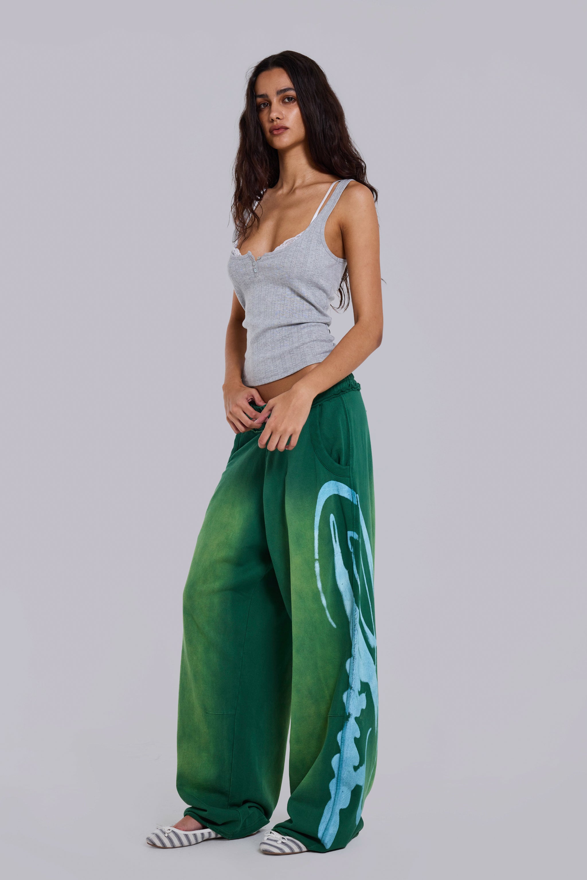 Divine Airbrush Green Monster Joggers | Jaded London