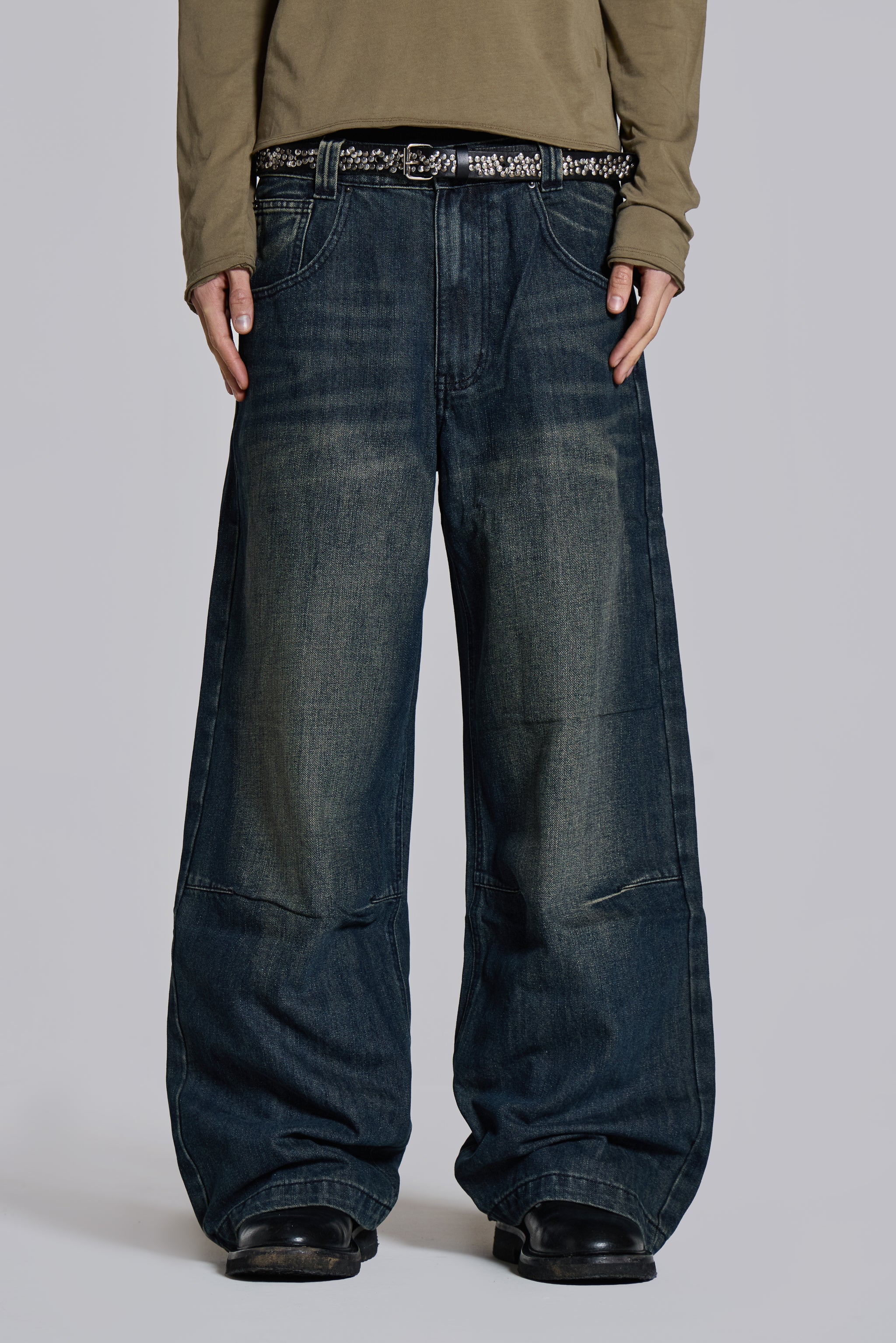 Mid Blue Slub Colossus Jeans | Jaded London | Clothing