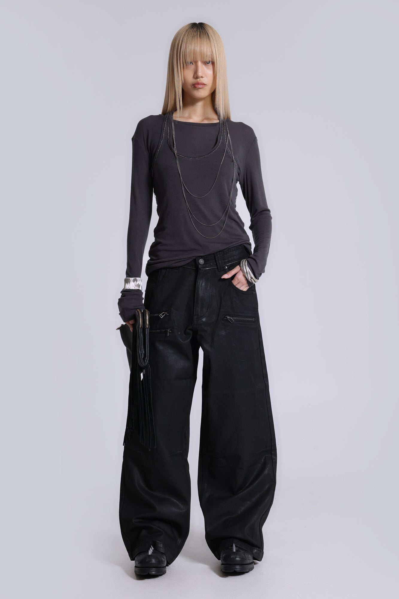 Coated Zip Colossus Jeans | Jaded London