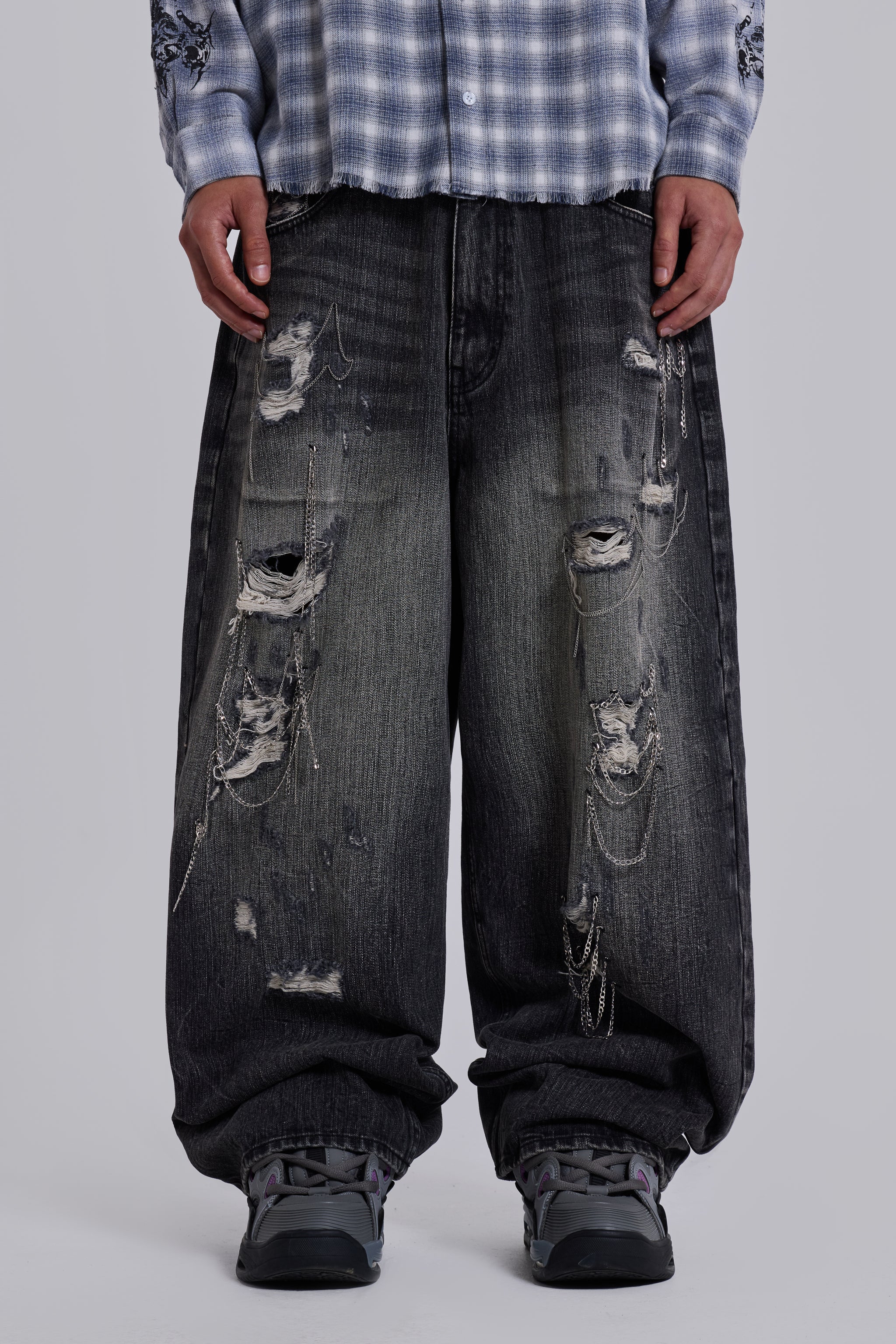 Chain Distressed XL Colossus Jeans | Jaded London | Clothing