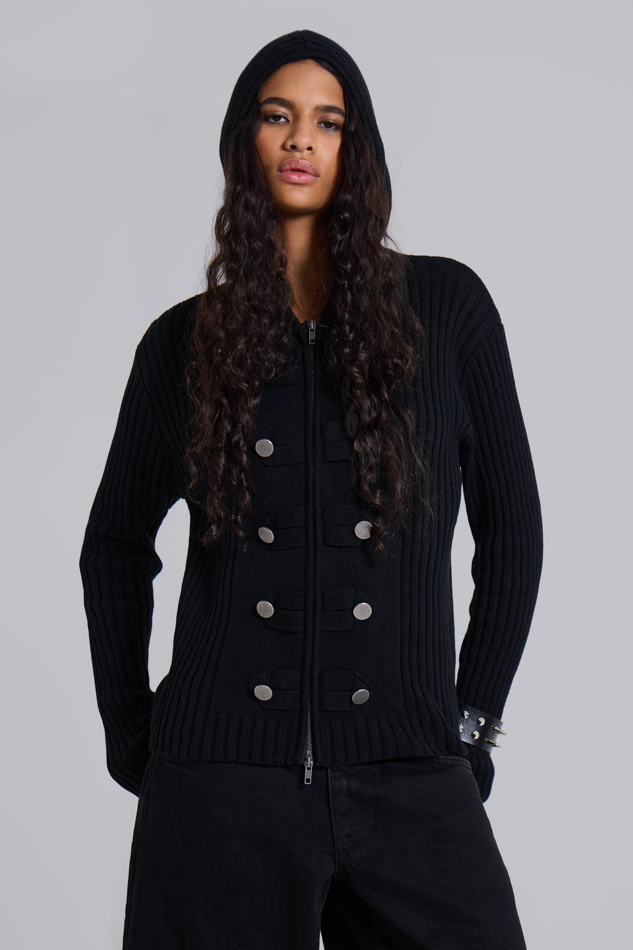 Hooded Drummer Knit Jumper | Jaded London | Clothing