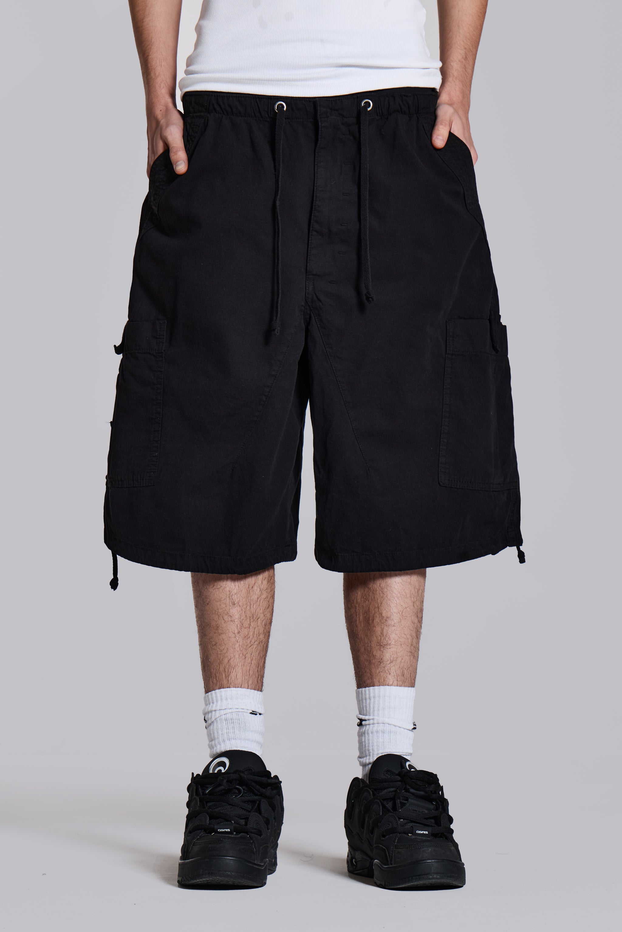 Shop Black Parachute Cargo Baggy Shorts | Jaded London | Clothing