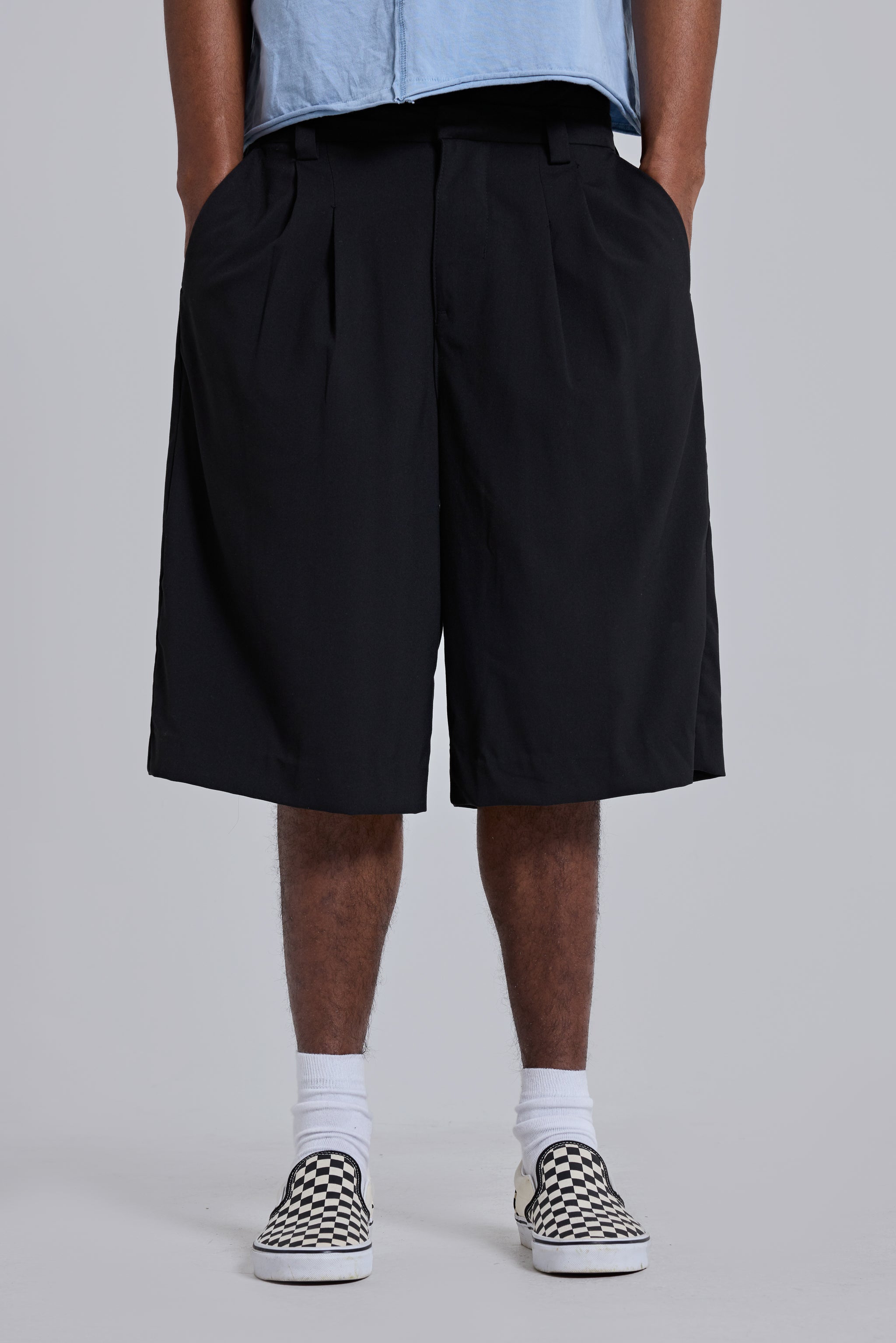 Shop Black Goliath Tailored Baggy Shorts | Jaded London | Clothing