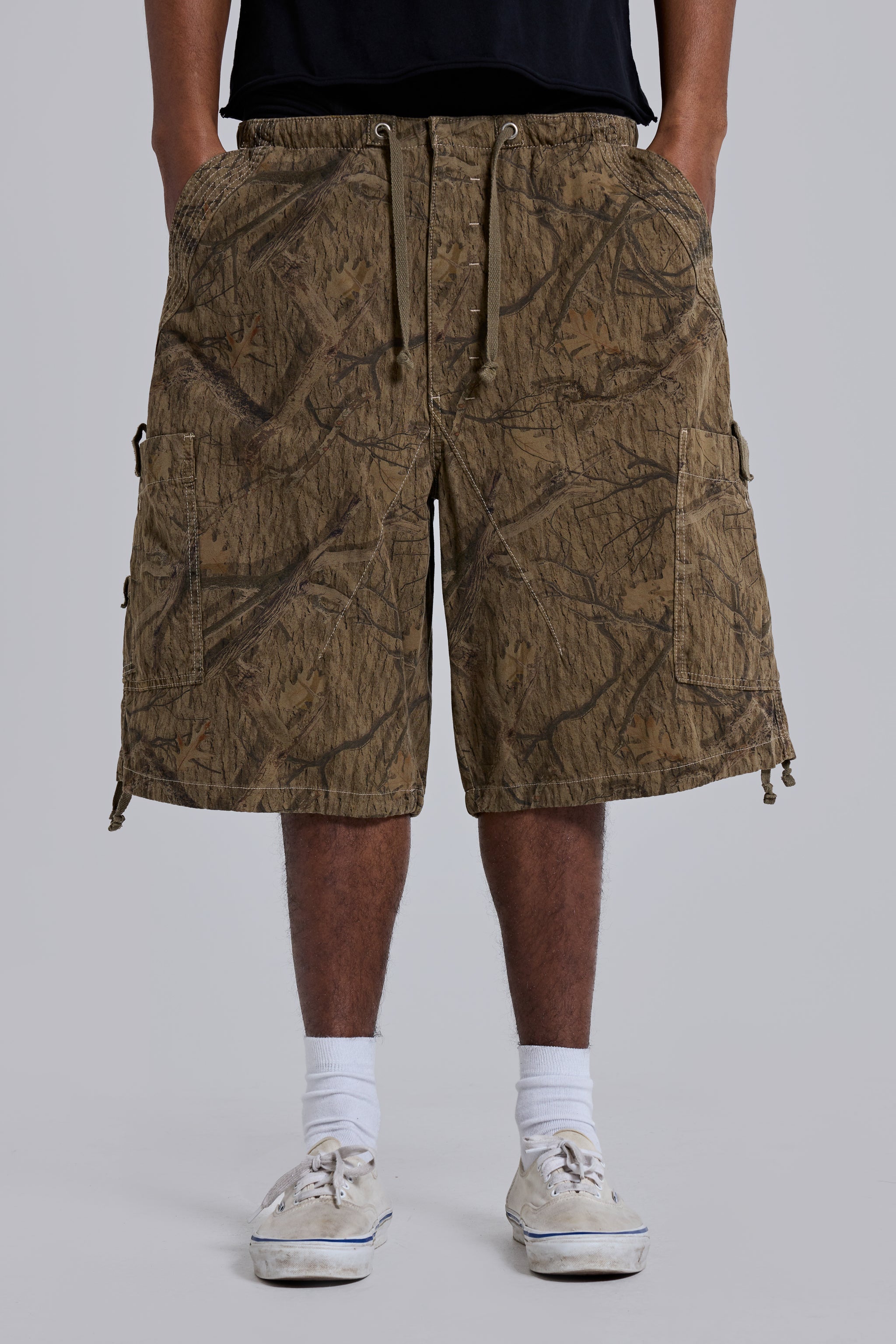 Shop Forest Camo Parachute Shorts | Jaded London | Clothing