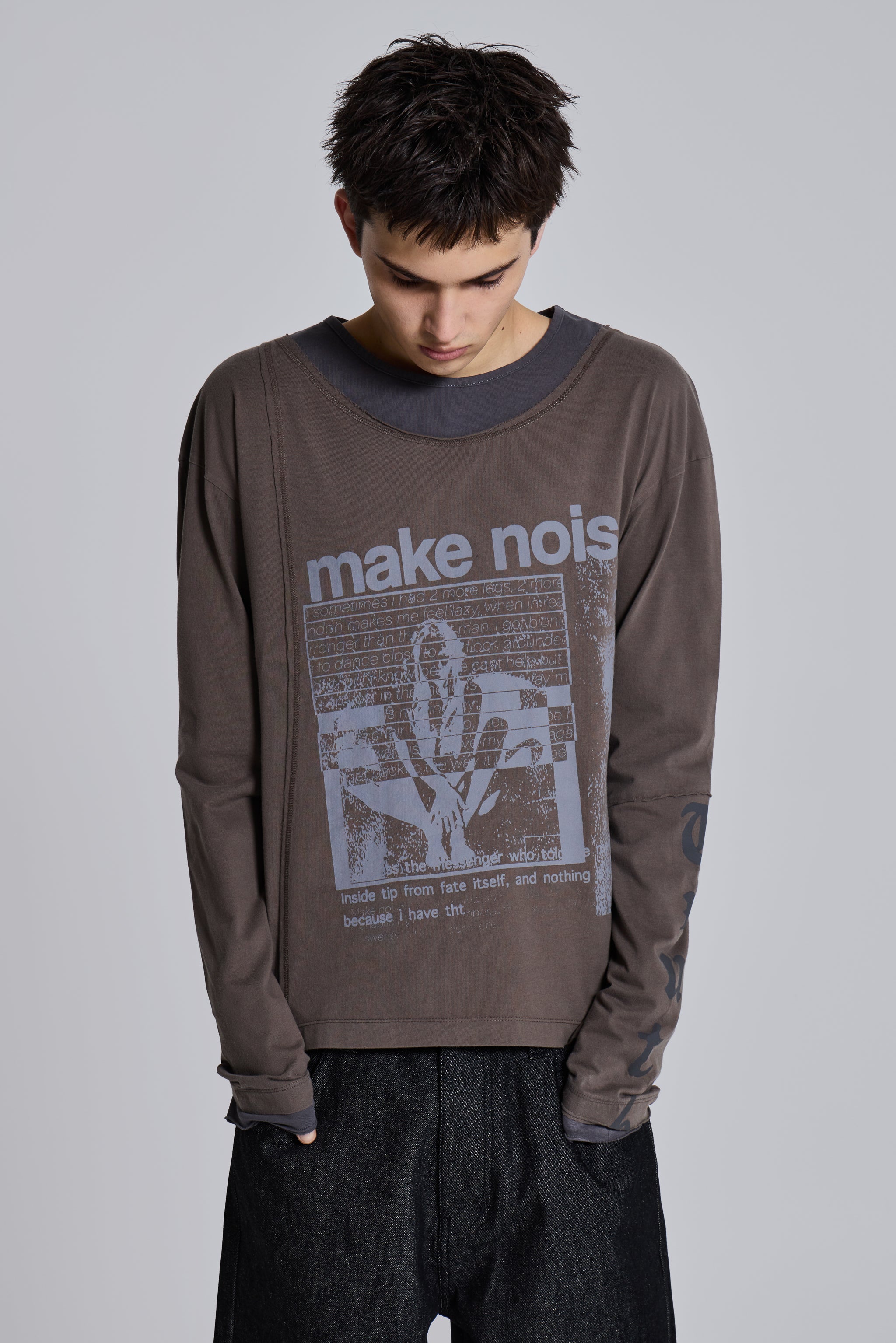 Noise Double Layer Long Sleeve Top | Jaded London | Clothing