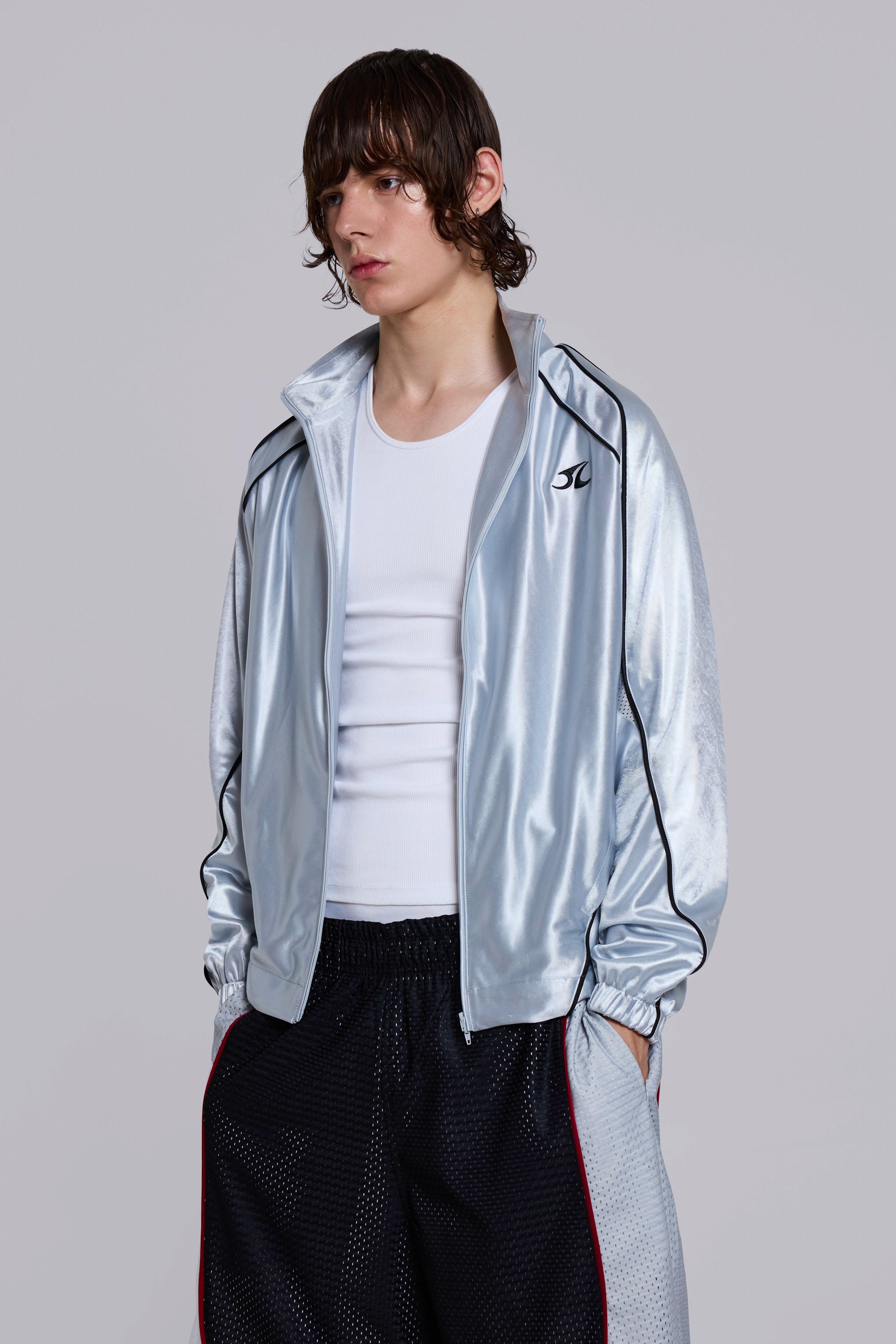 Metallic Vapor Tracksuit Top | Jaded London | Clothing