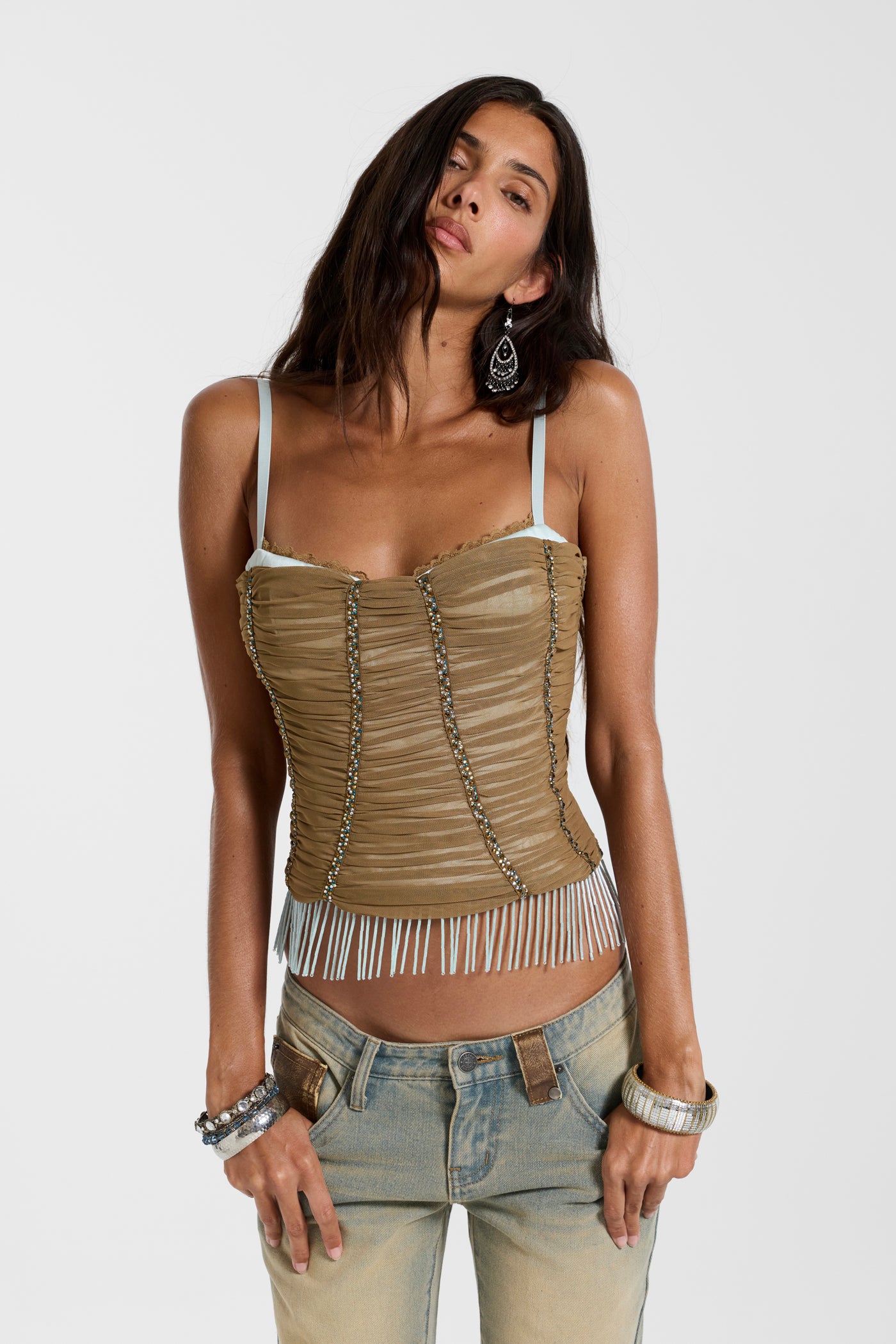 Cherrie Embellished Corset Top | Jaded London | Clothing