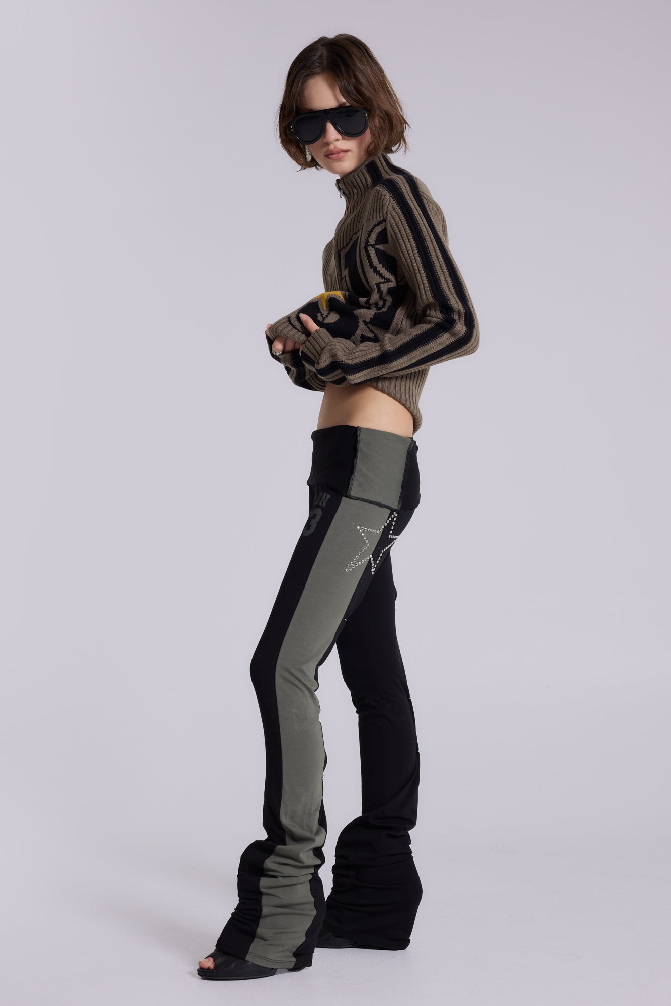 Sprint Foldover Bootcut Trousers | Jaded London | Clothing