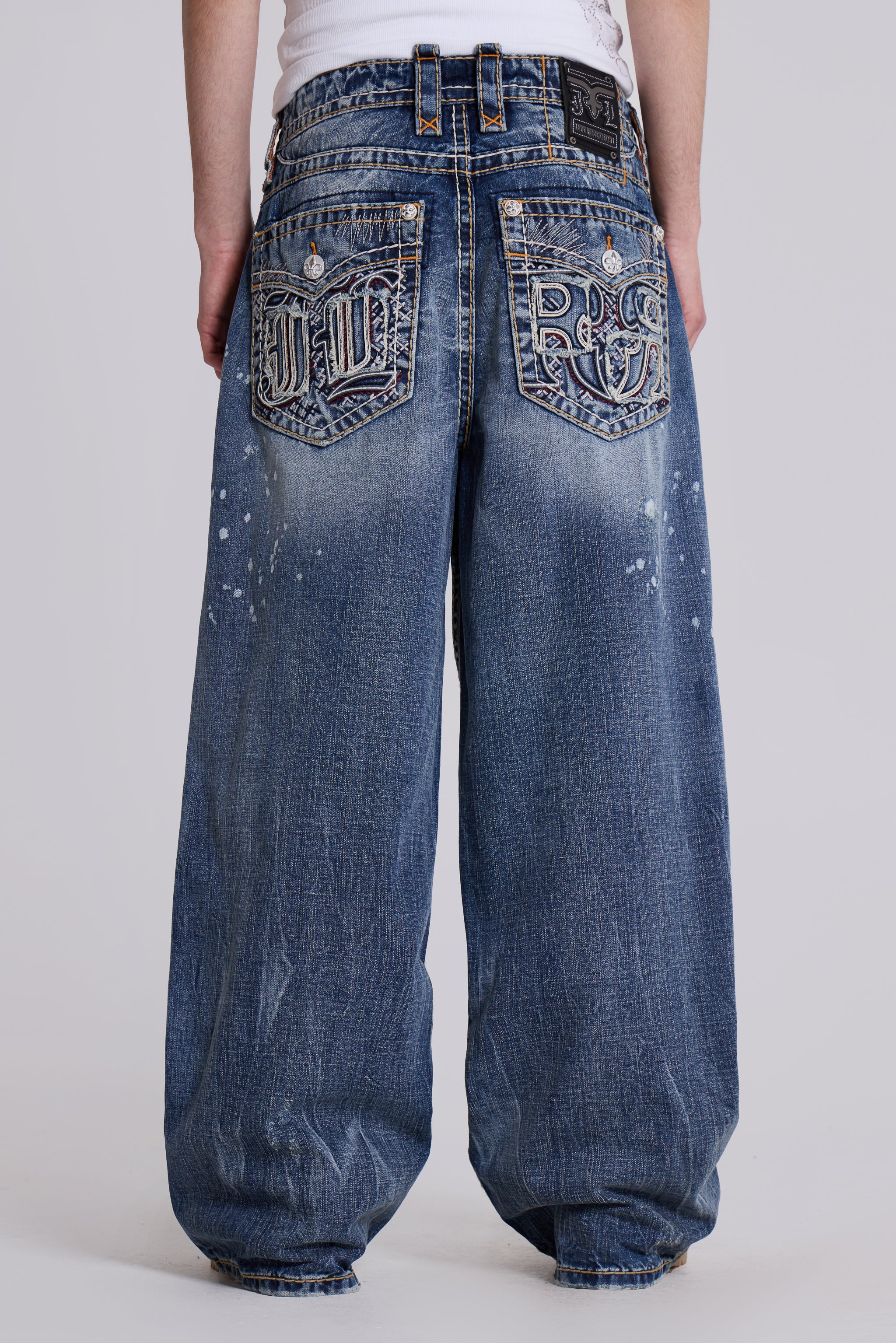 Men's Baggy Jeans | Leopard Colossus Jeans | Jaded London