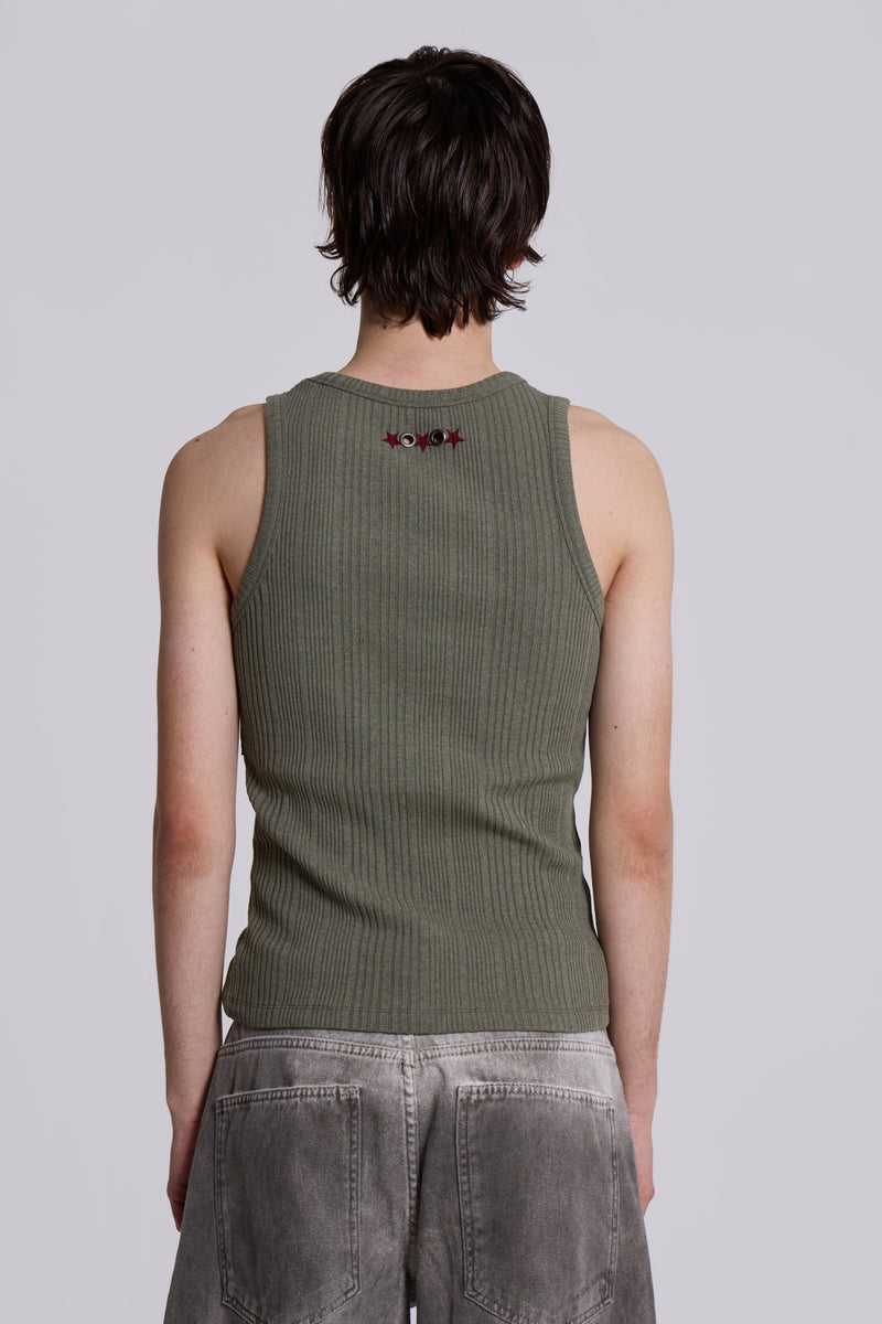 Khaki Hardware Rib Vest