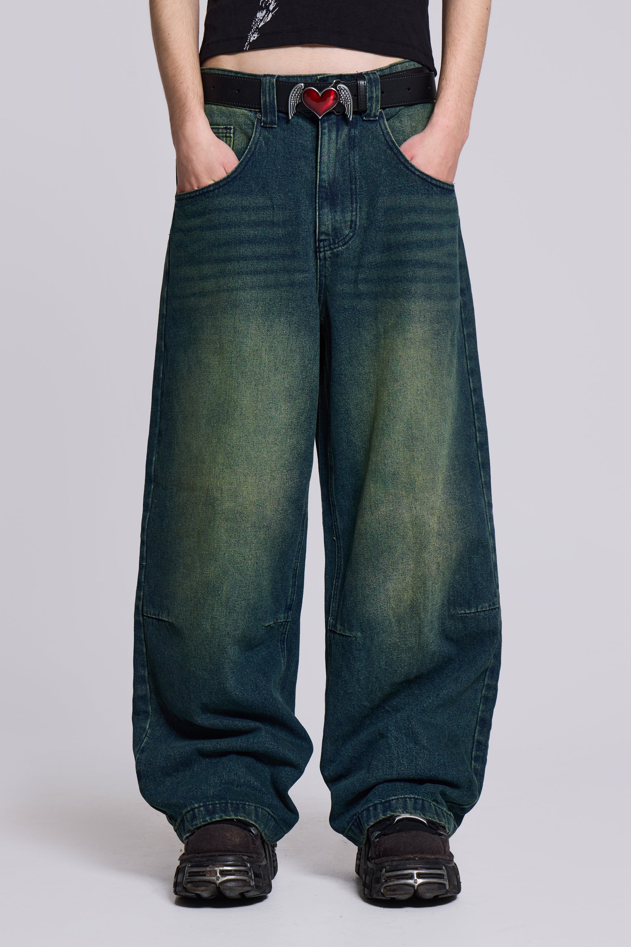 Extreme Ripped Sand Blasted Denim Jeans