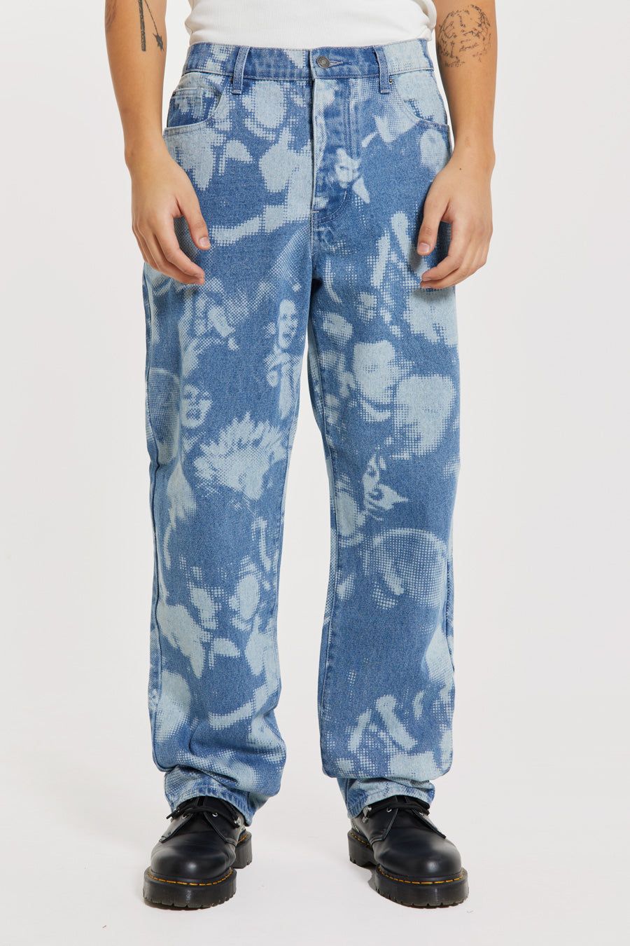 Jaded London joggers with cloud print in blue