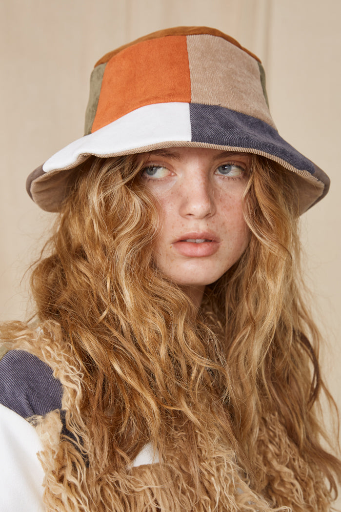 Jane Frayed Patchwork Bucket Hat