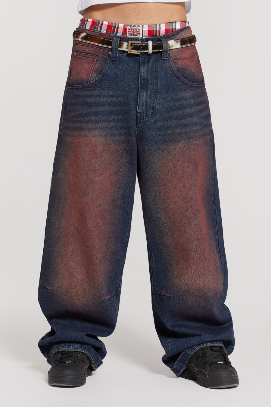 Red Sandblast Colossus Jeans | Jaded London