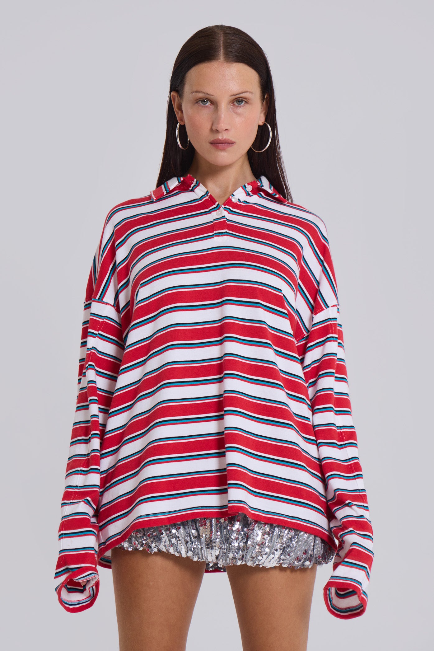Bella Stripe Polo Top Jaded London Clothing