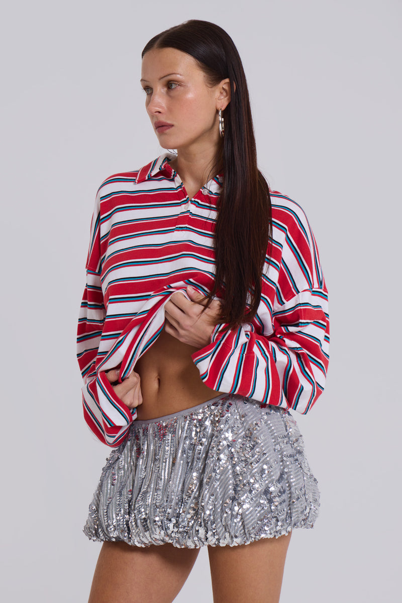 Cosmic Sequin Puffball Micro Skirt