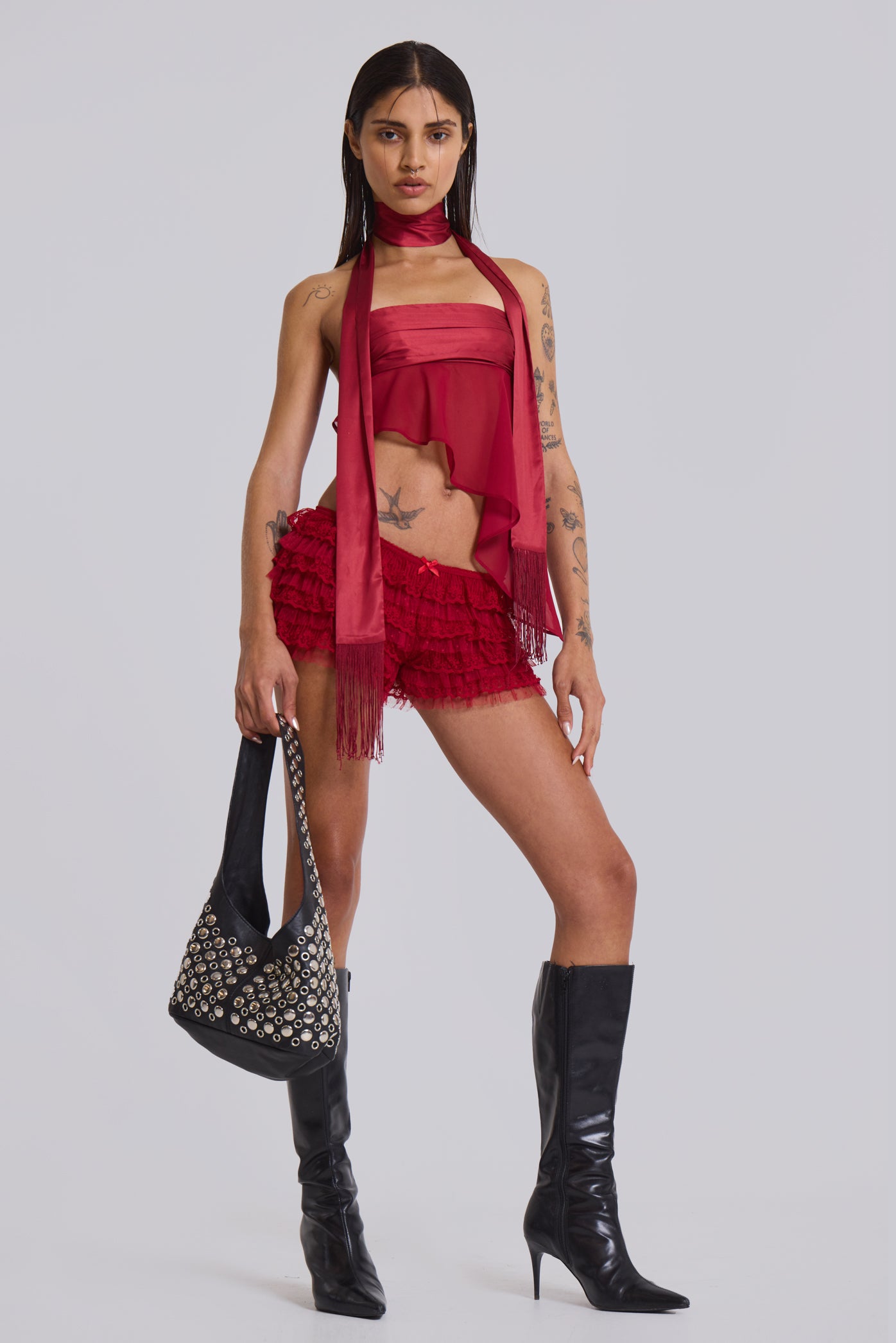 Scarlet Red Bats Corset Top main image 1