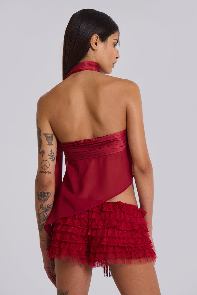 Regina Corset Top In Scarlet Red