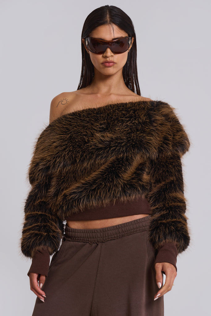 316 Off The Shoulder Fur Jumper